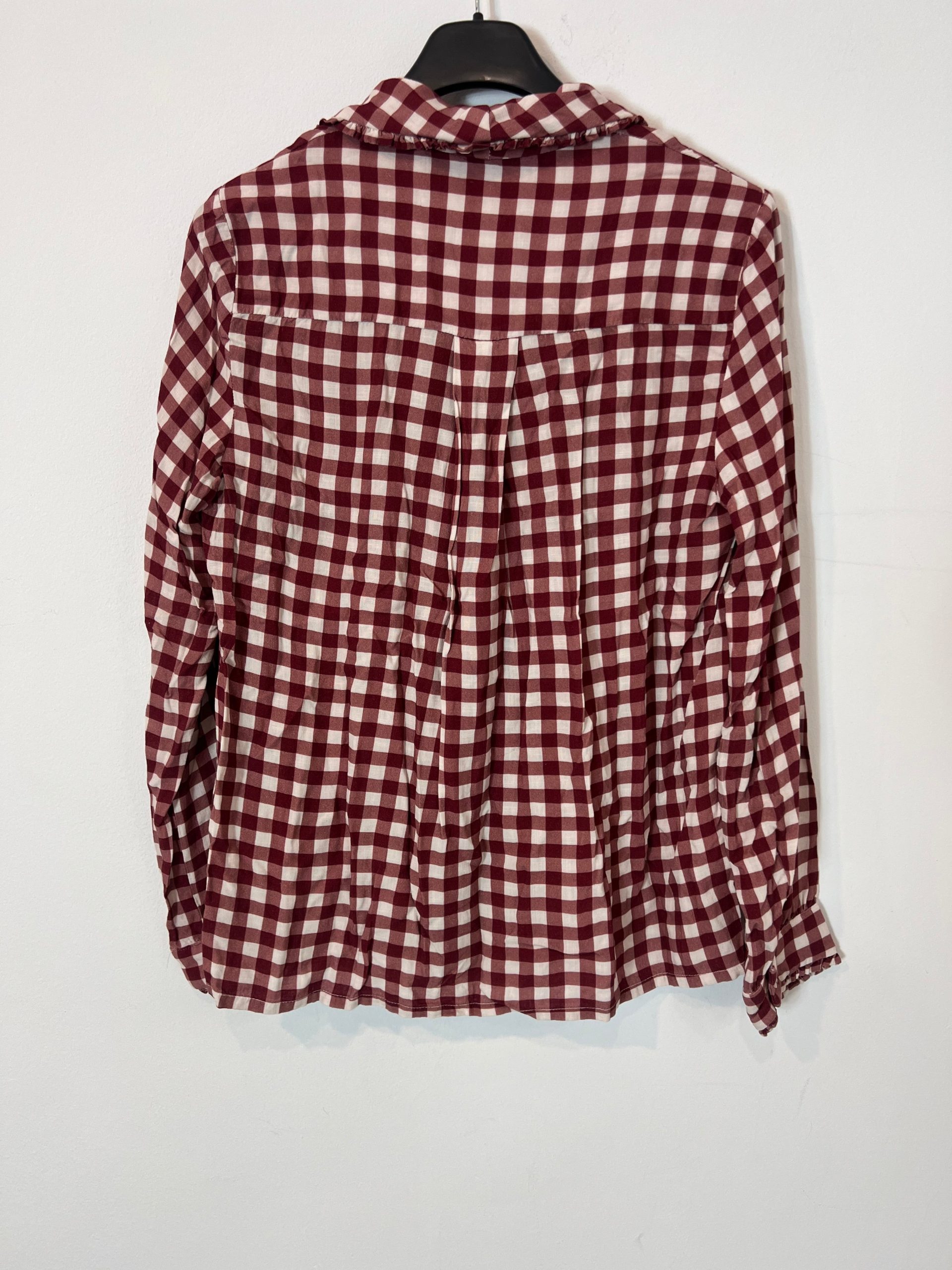 CHIRIBITA. Blusa cuadros burdeos T.34 - Imagen 6