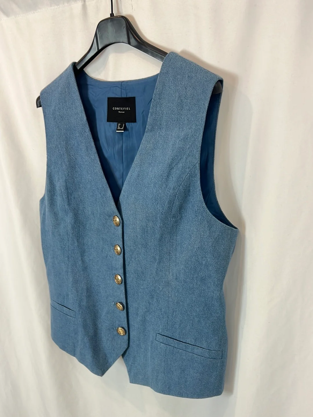 CORTEFIEL. T.Chaleco denim botones s - Imagen 2