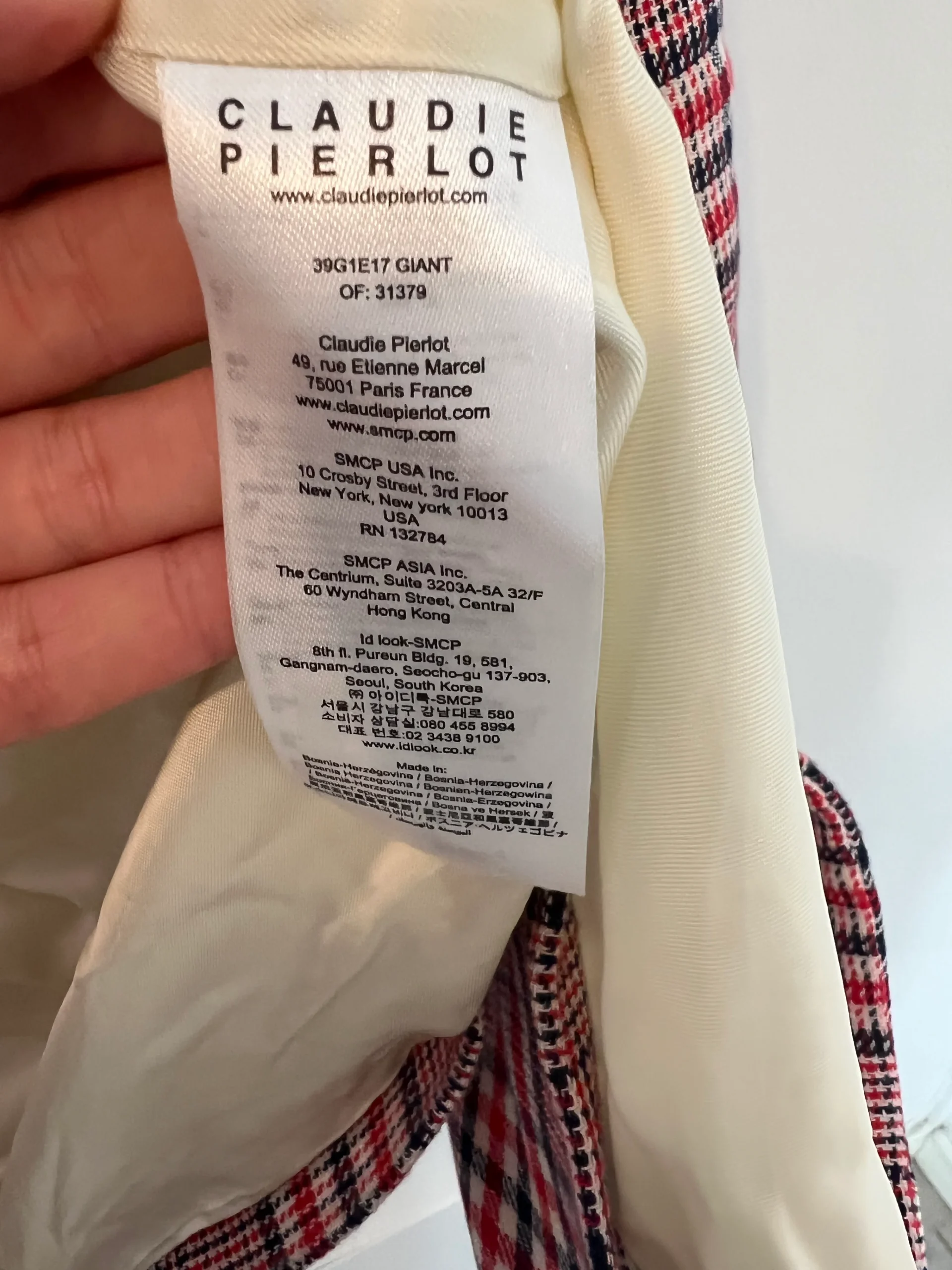 CLAUDIE PIERLOT. Abrigo fino cuadros. T S - Imagen 8