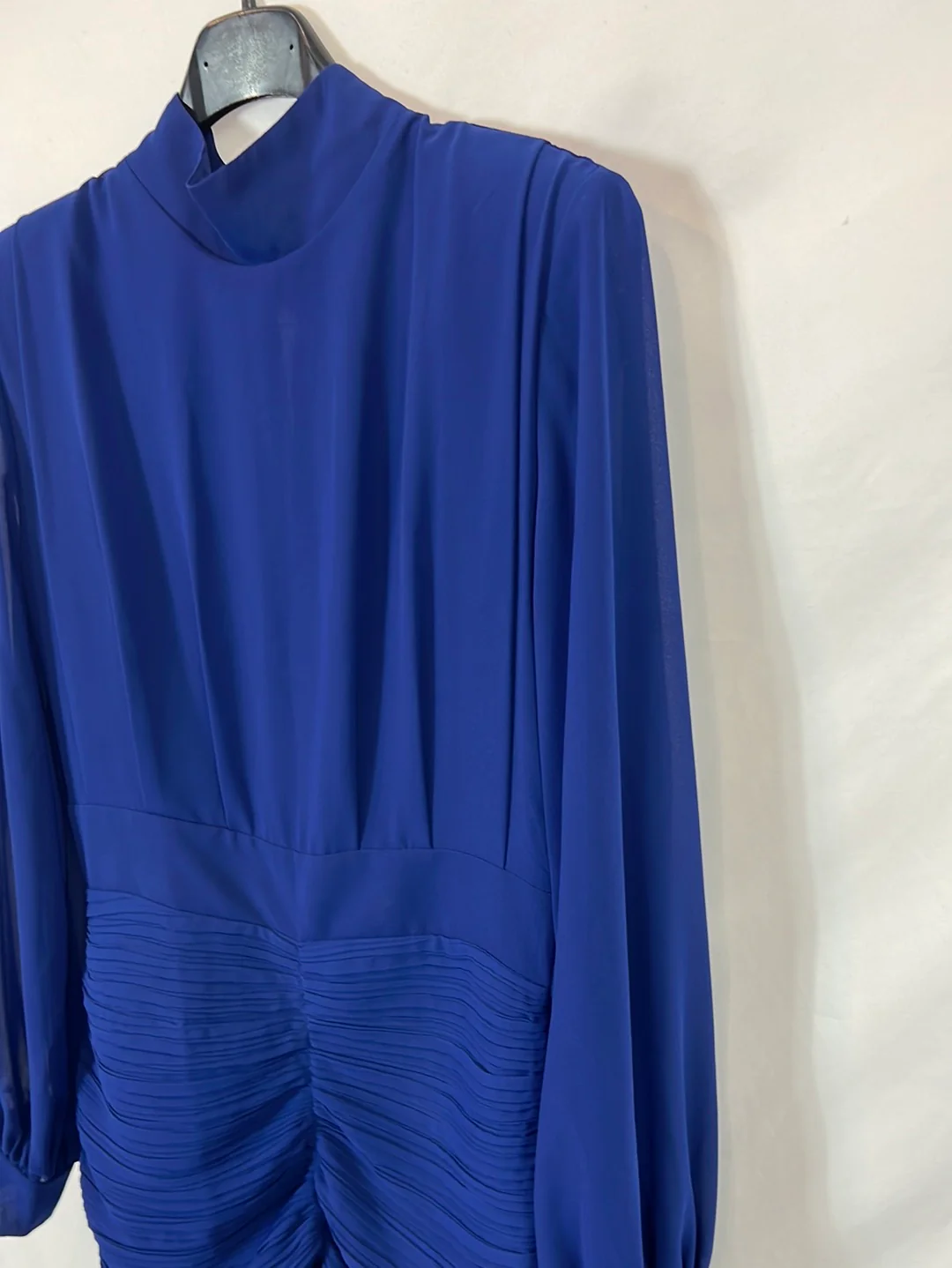 BIMANI. Vestido azul drapeado T.s - Imagen 2