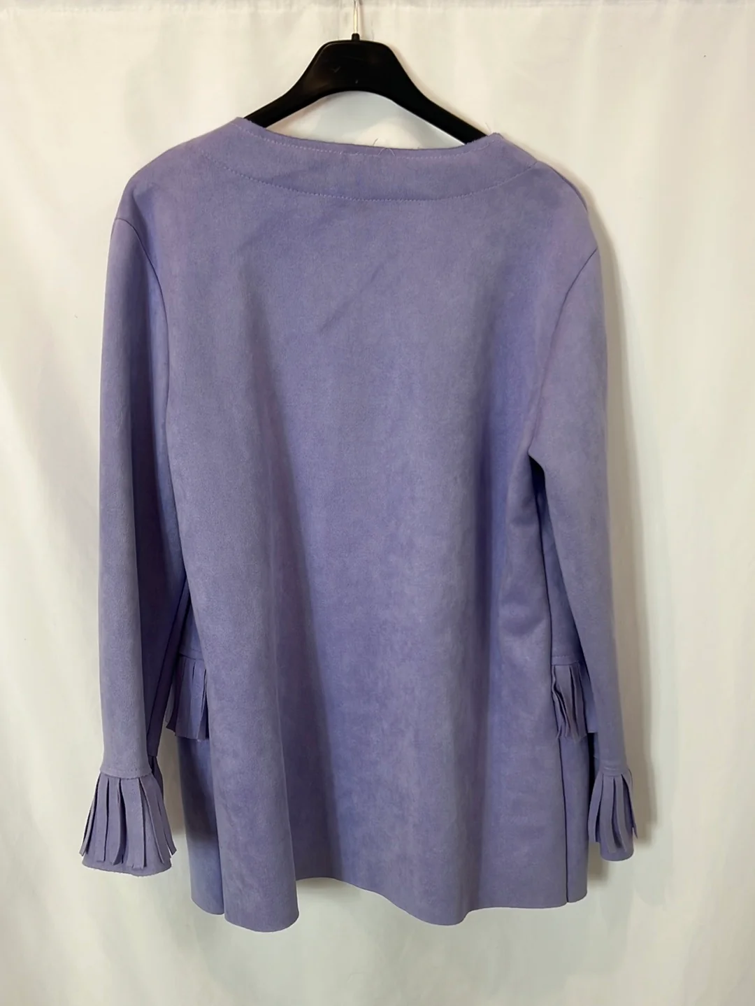 OTRAS. Chaqueta malva flecos T L - Imagen 4