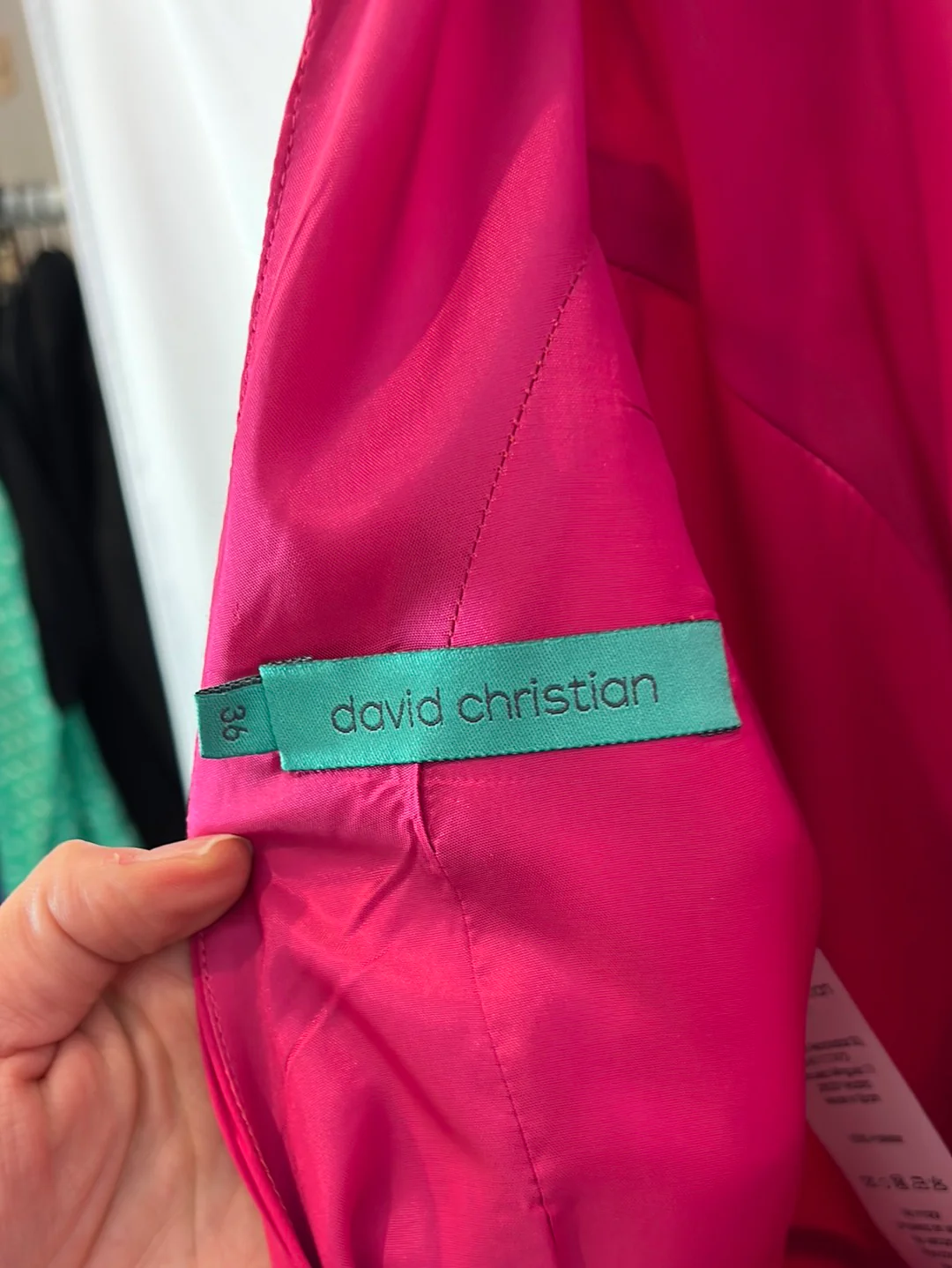 DAVID CHRISTIAN. Vestido corto rosa doble textura T.36 - Imagen 5