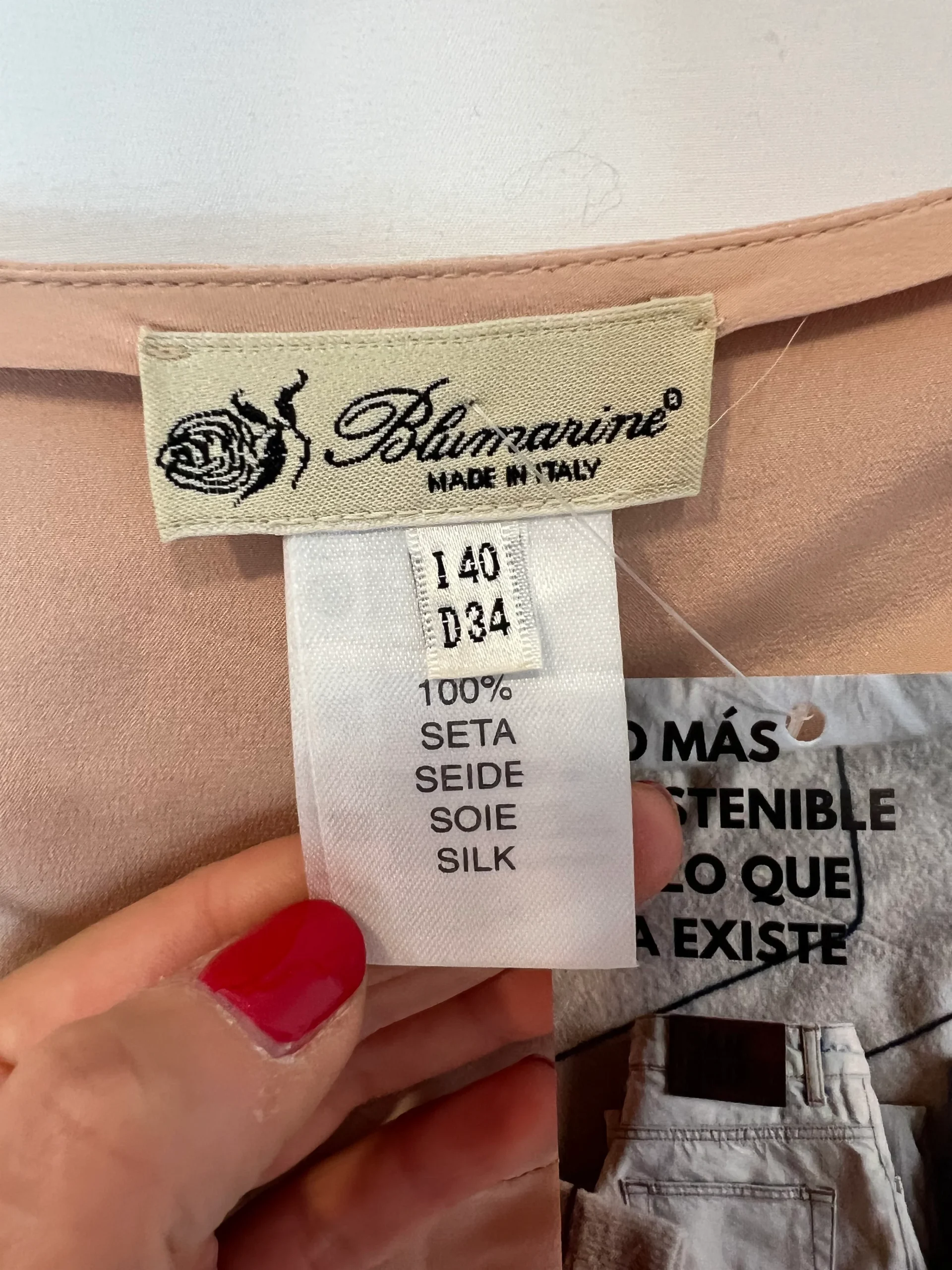 BLUEMARINE. Falda rosa lencera T.34 - Imagen 4