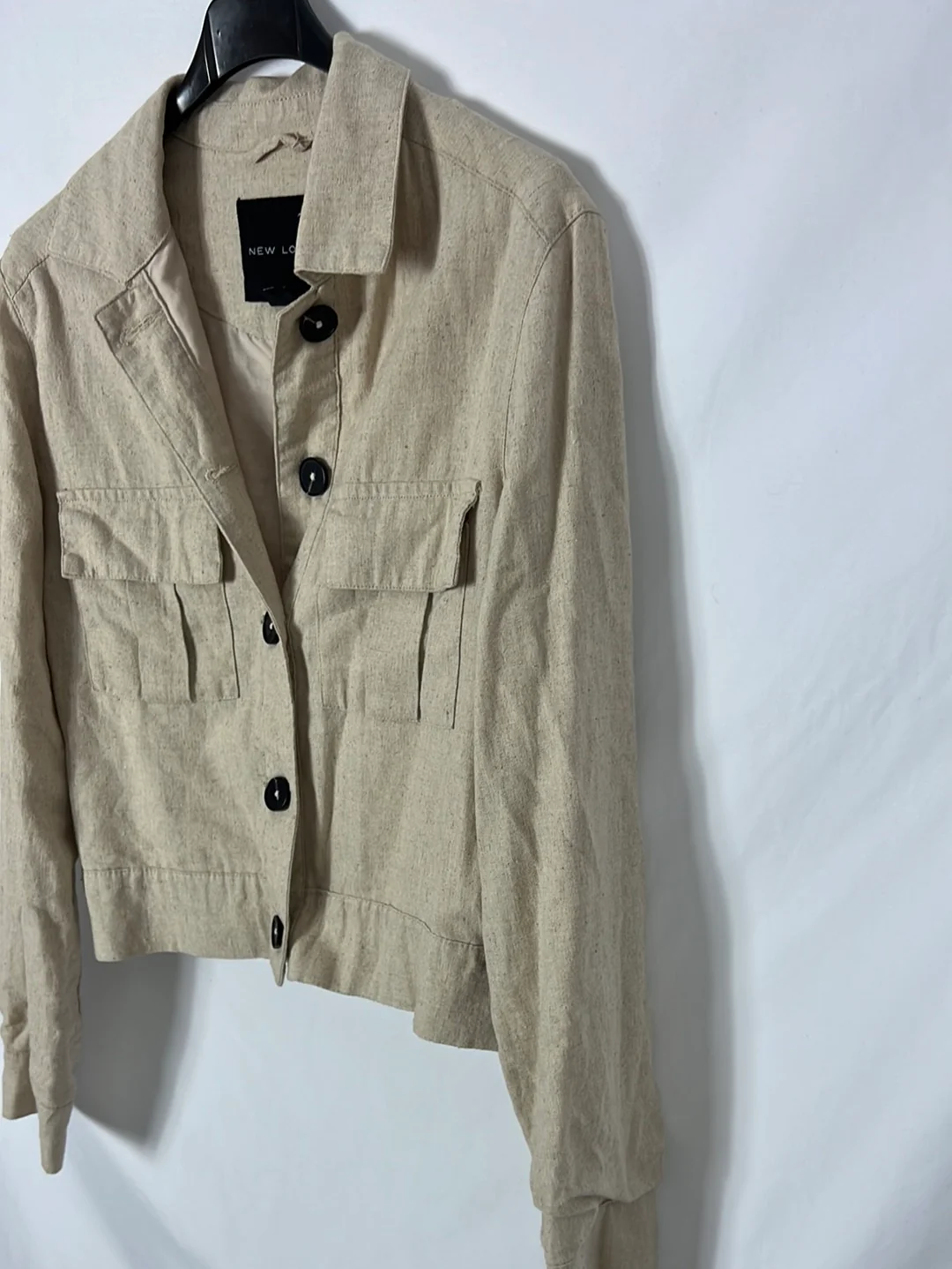 NEW LOOK. Chaqueta lino beige T.36 - Imagen 2