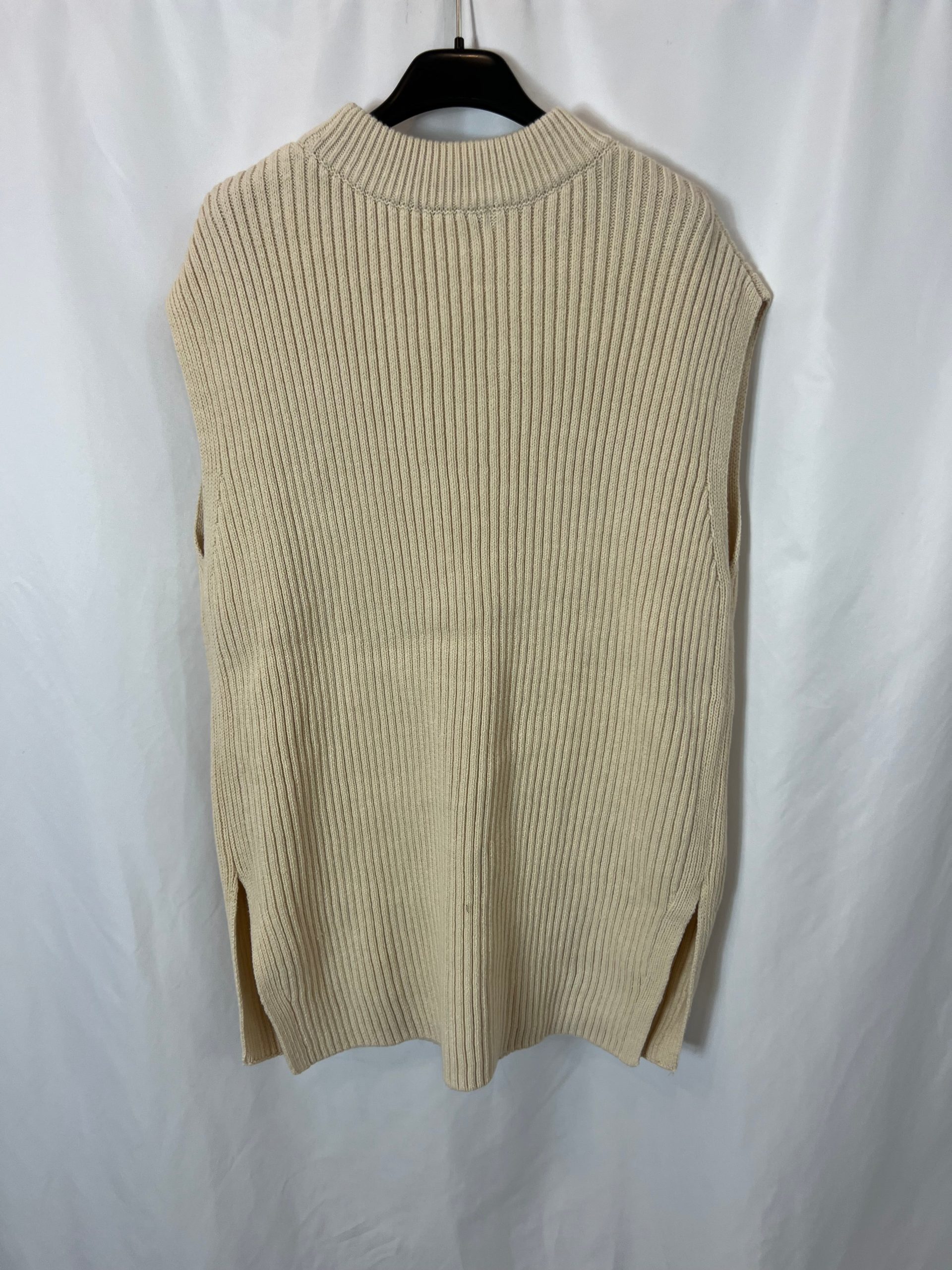 H&M. Chaleco beige canalé T.s - Imagen 6