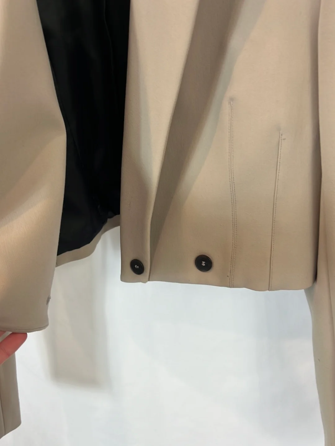 ZARA. Blazer corta beige T.m - Imagen 4