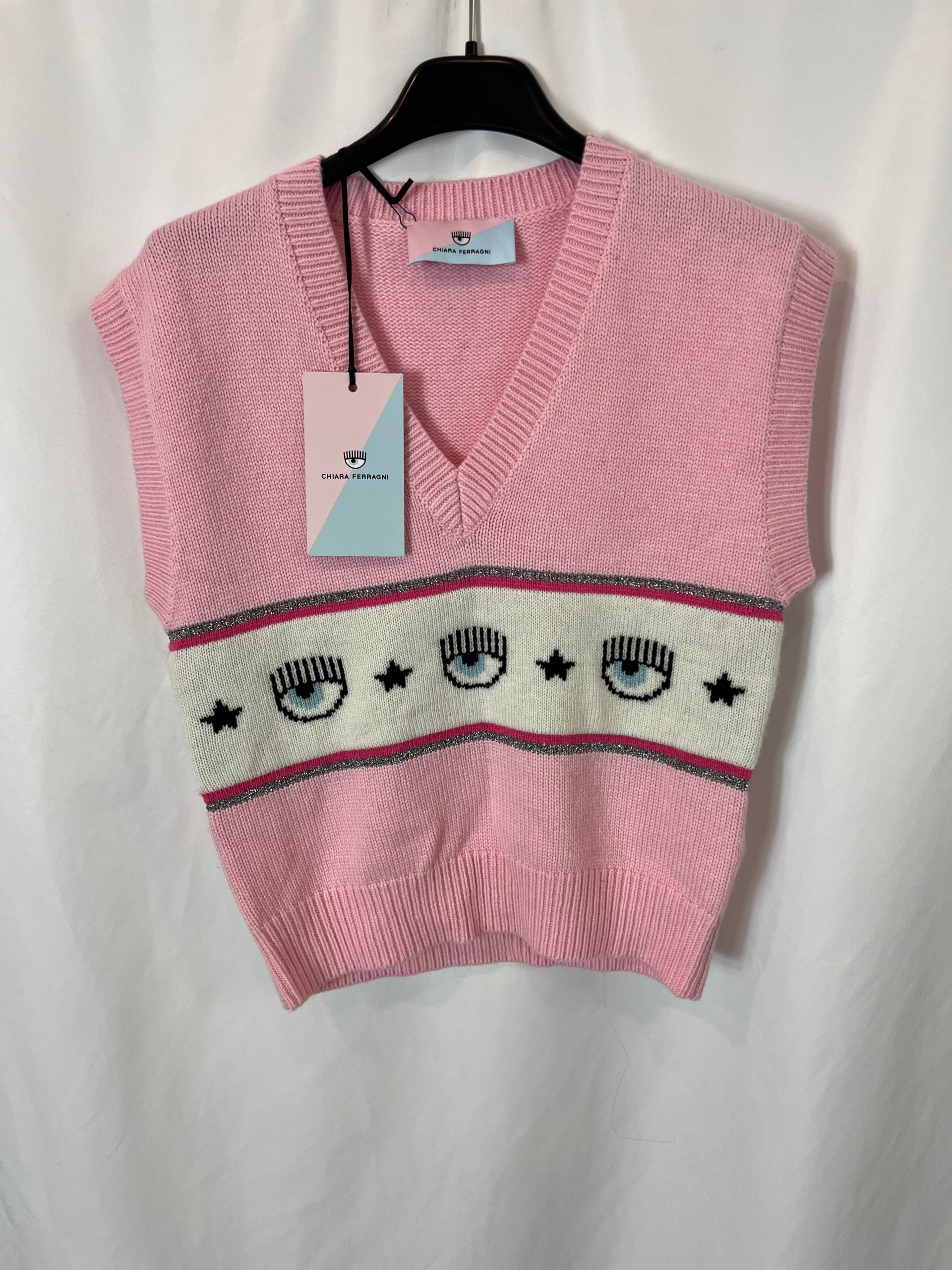 CHIARA FERRAGNI. chaleco rosa ojos T.m - Imagen 2