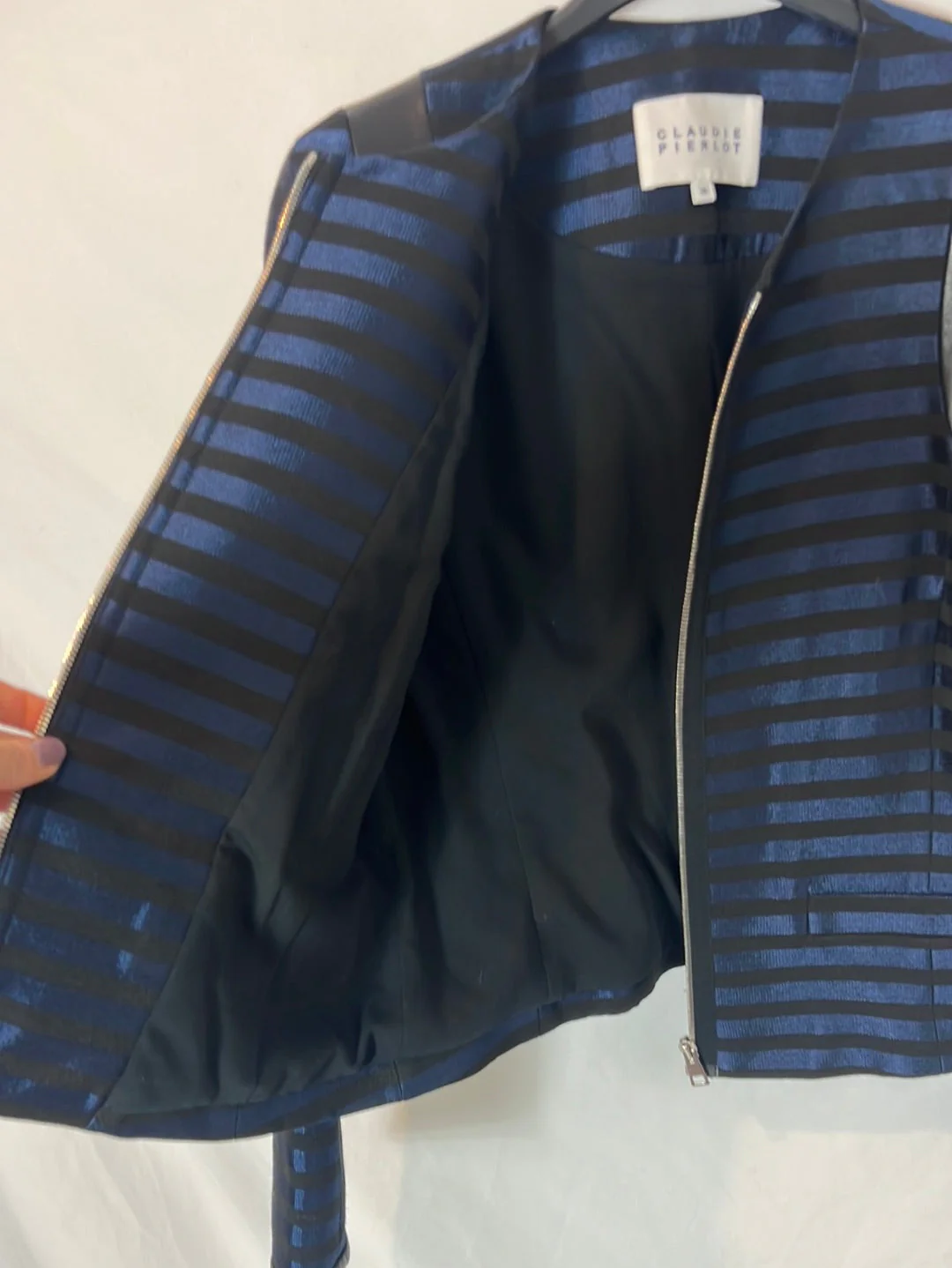 CLAUDIE PIERLOT. Chaqueta bicolor textura. T 36 - Imagen 6
