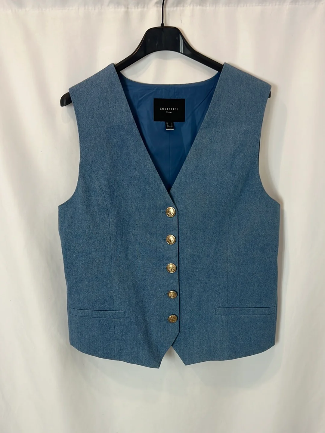 CORTEFIEL. T.Chaleco denim botones s