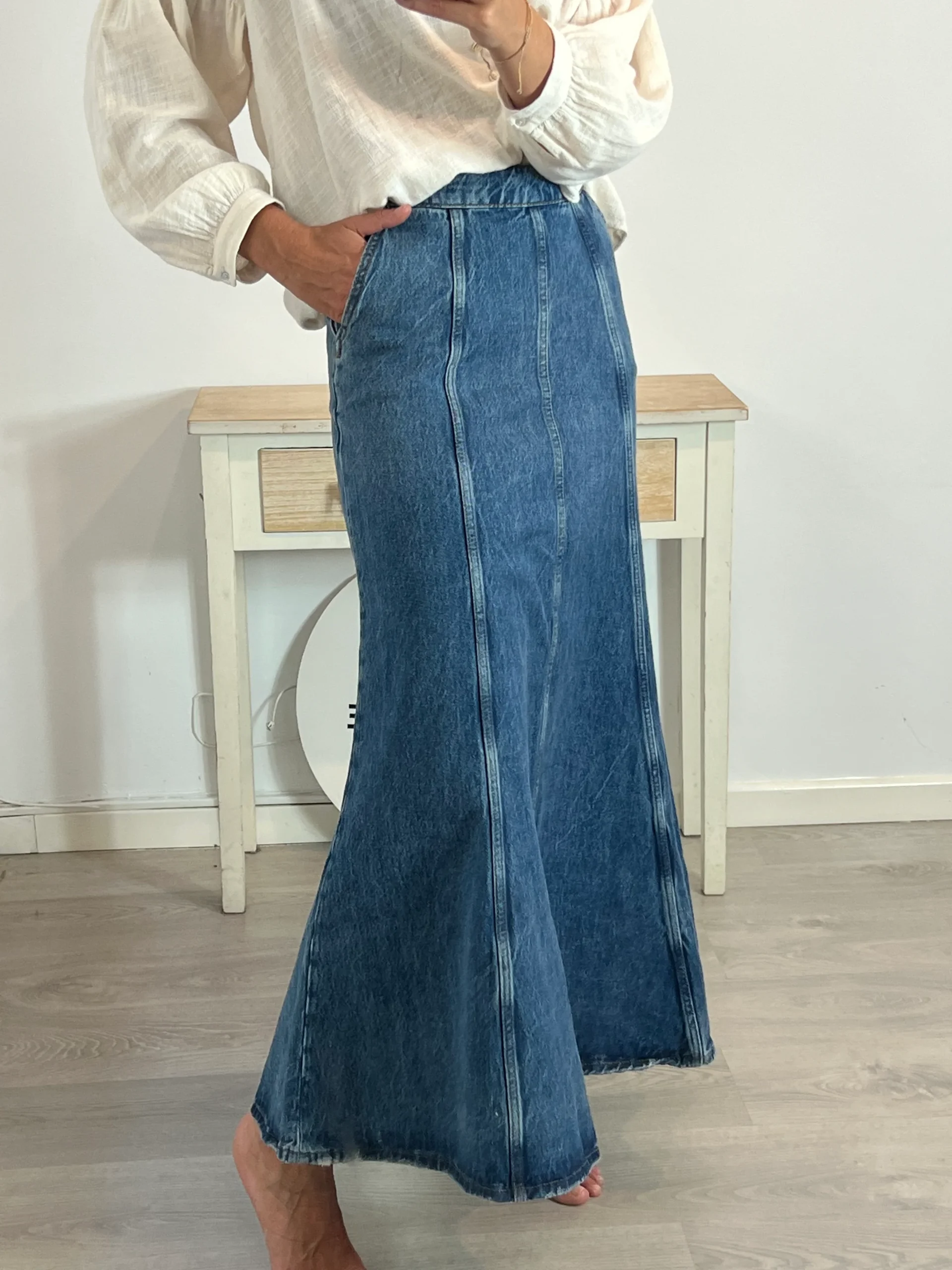 ZARA. Falda denim midi. T S - Imagen 2