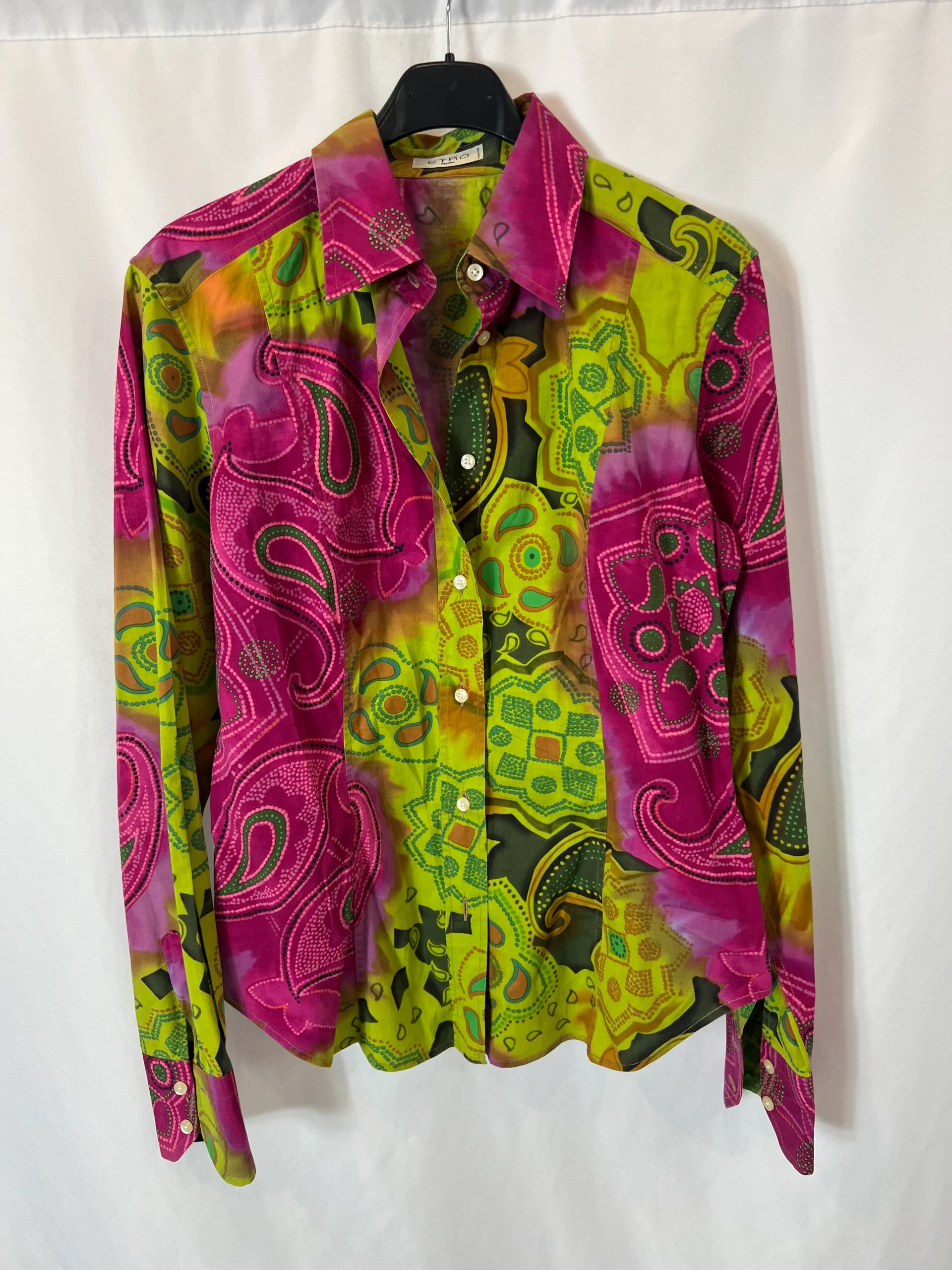ETRO. Camisa estampada colores. T 46 (L) - Imagen 2