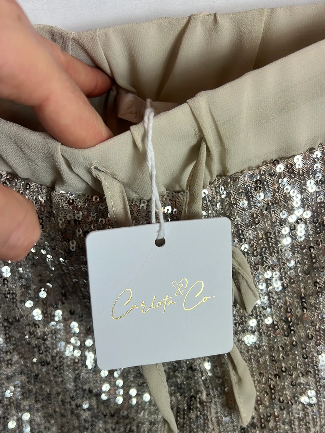 CARLOTA & CO. Pantalón mini lentejuelas fluido. TU (M) - Imagen 3