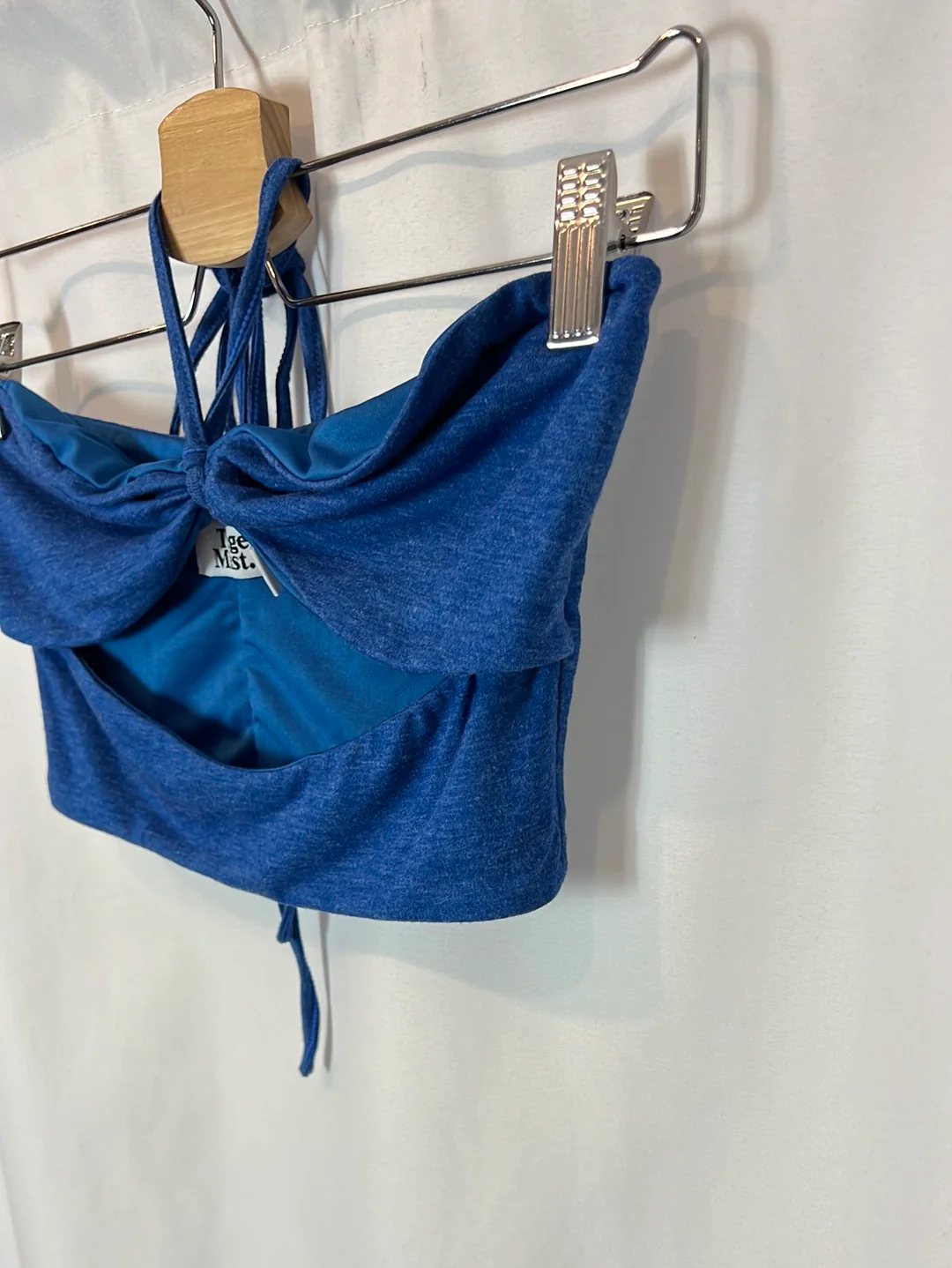 TIGER MIST. Crop top azul abertura. T S - Imagen 2