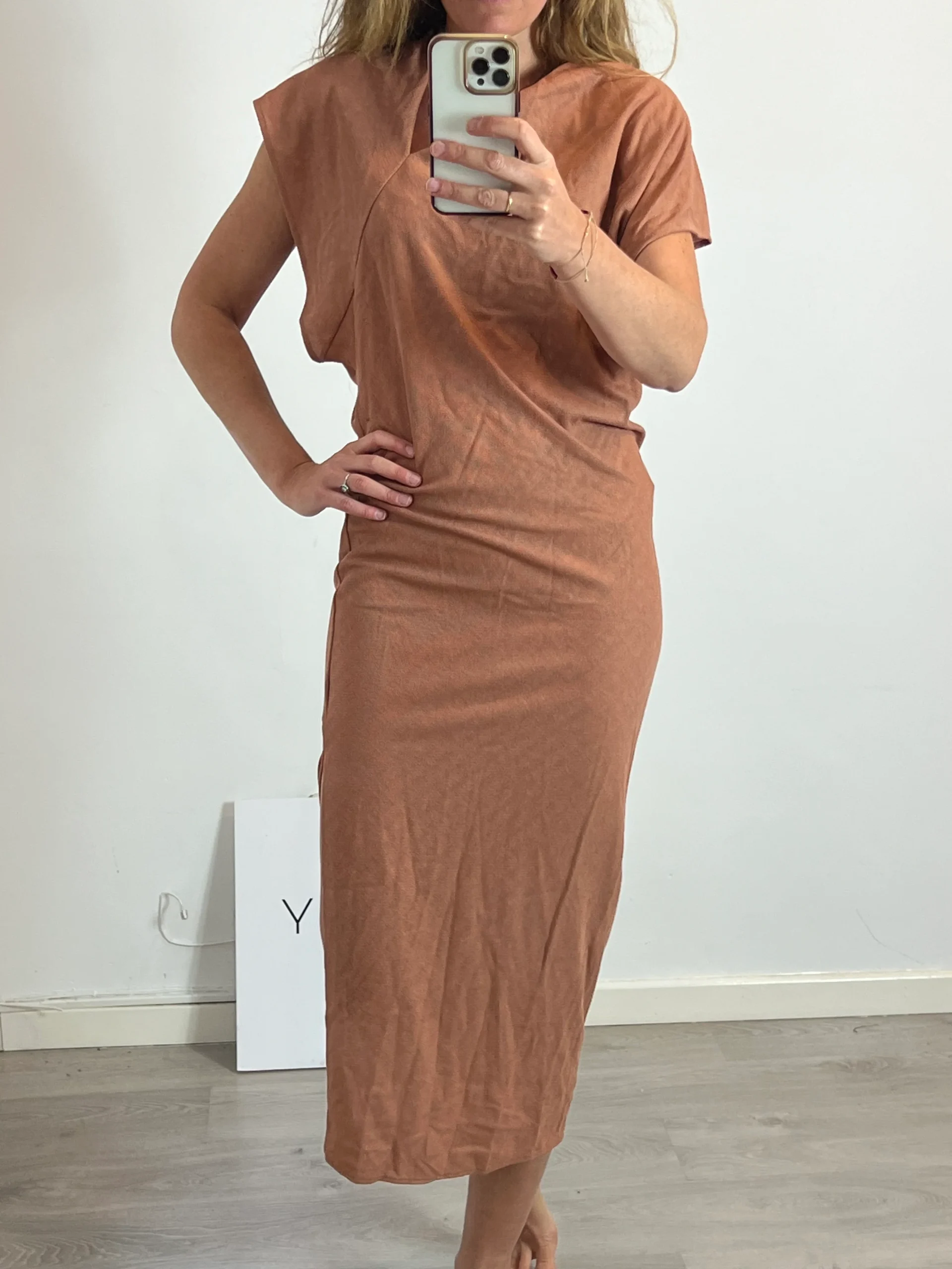 ZARA. Vestido largo textura. T S
