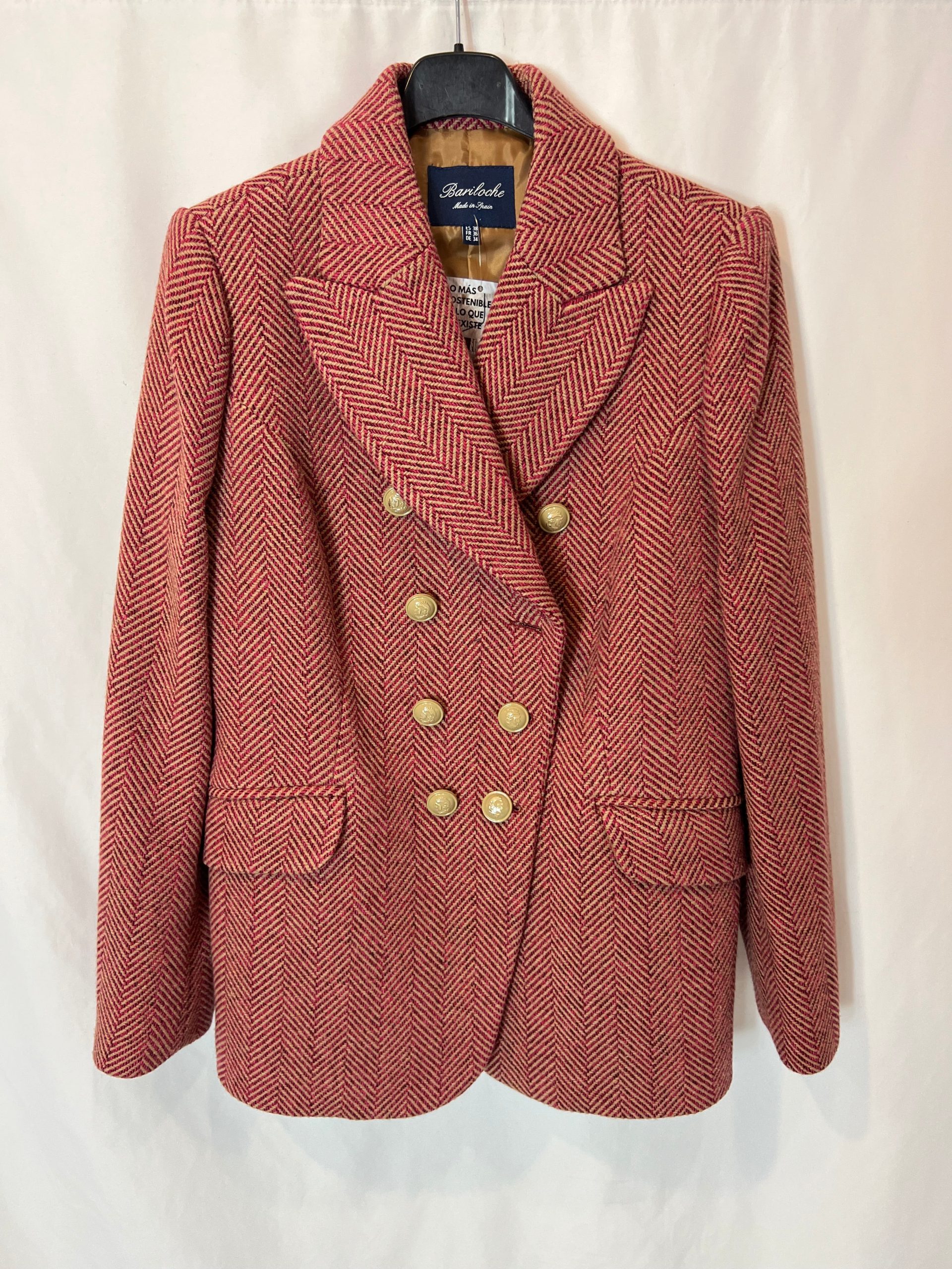 BARILOCHE. Blazer espiga roja y beige T.38 - Imagen 2