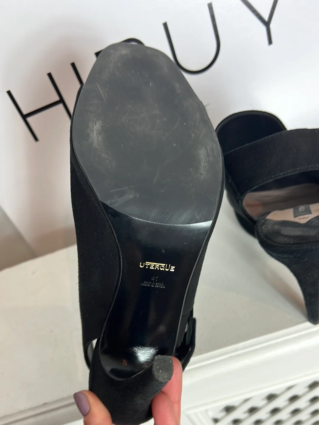 UTERQÜE. Sandalias negras cubiertas. T 41 - Imagen 5