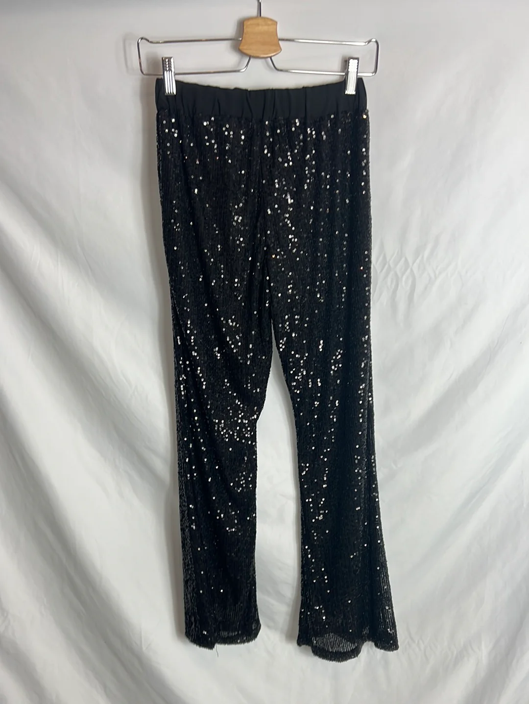 CARLOTA & CO. Pantalón mini lentejuelas fluido negro. TU (M) - Imagen 3