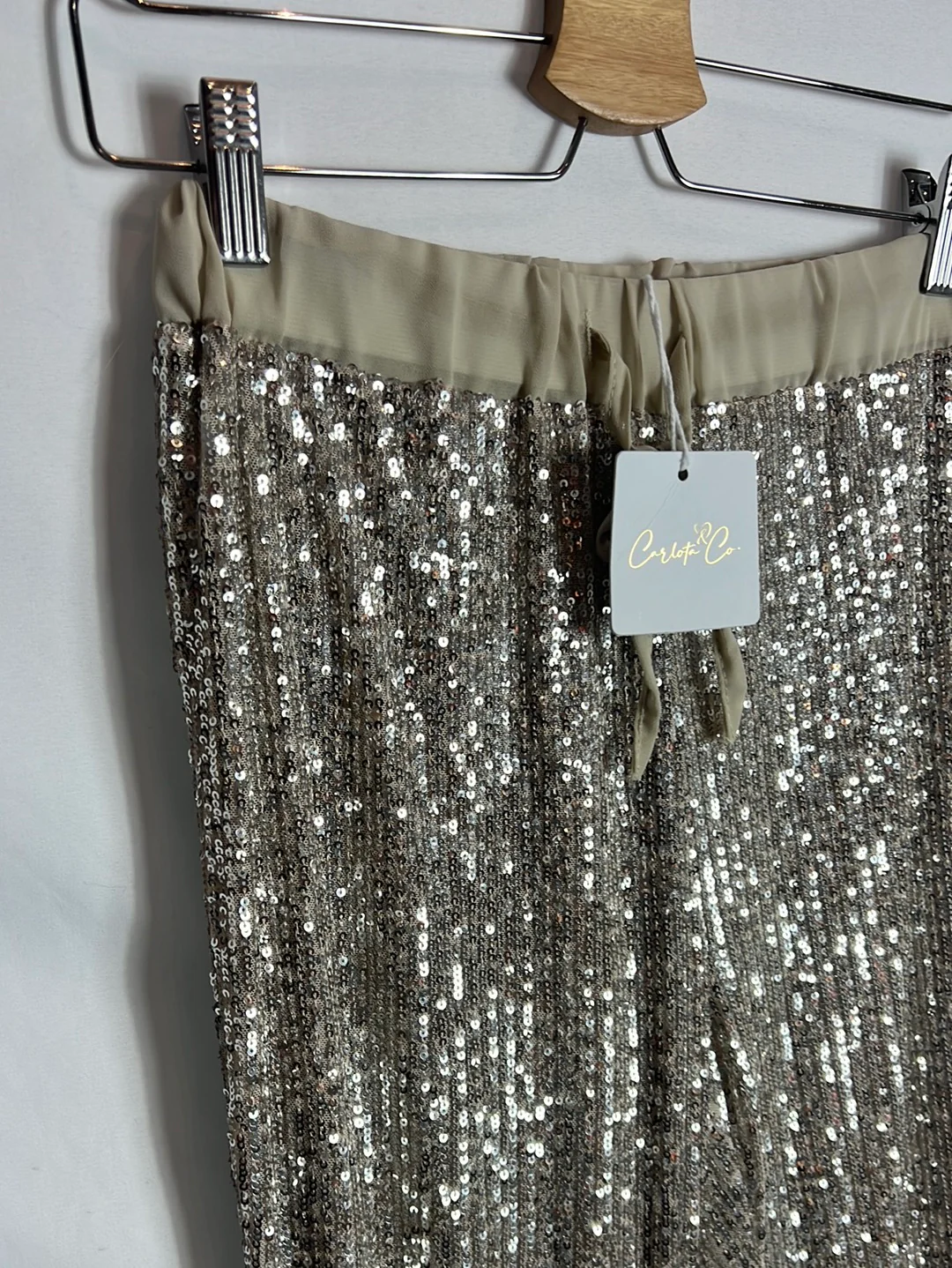CARLOTA & CO. Pantalón mini lentejuelas fluido. TU (M) - Imagen 2
