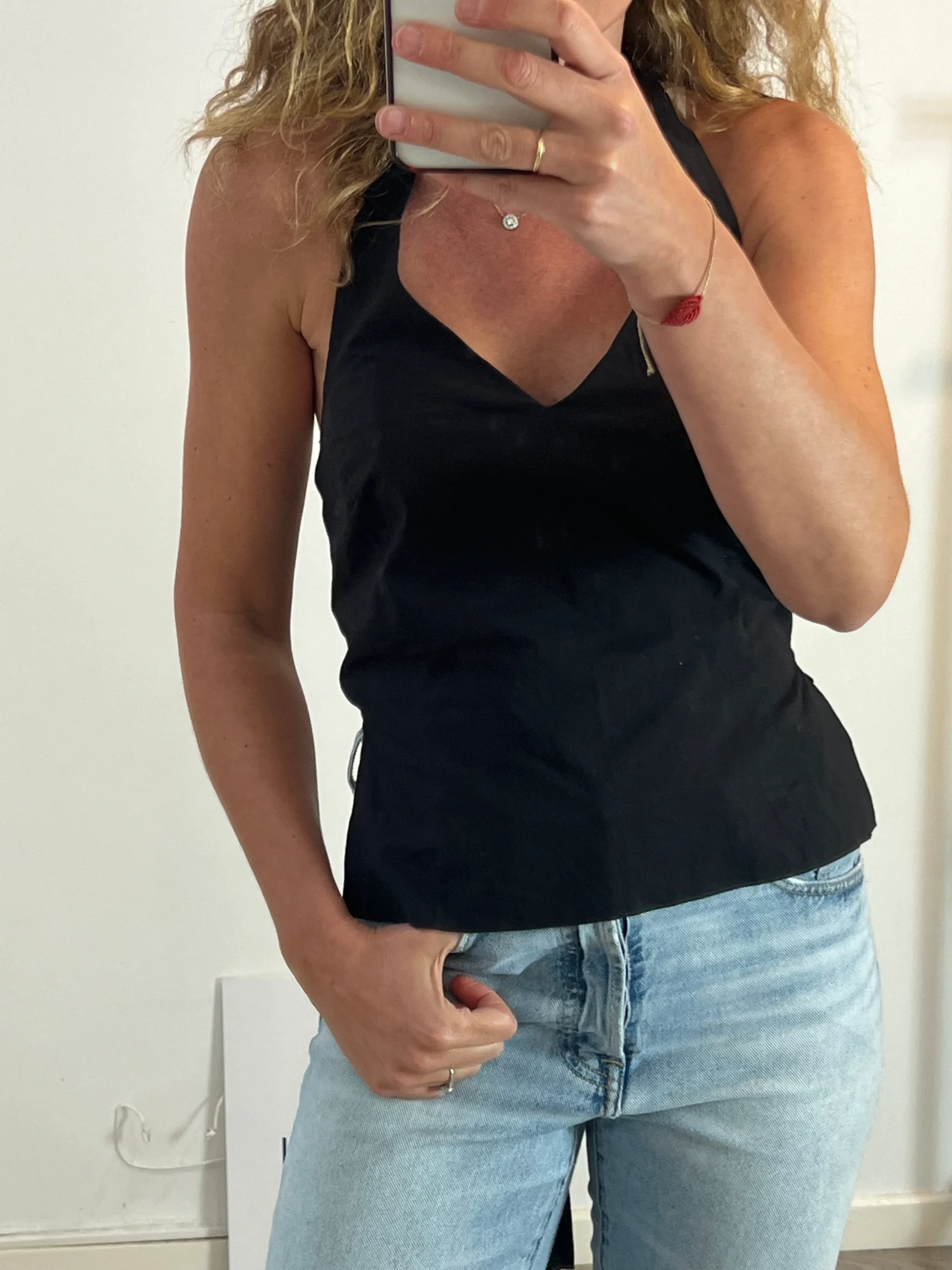 CORDON. Top negro lazada cuello y espalda. T M - Imagen 2