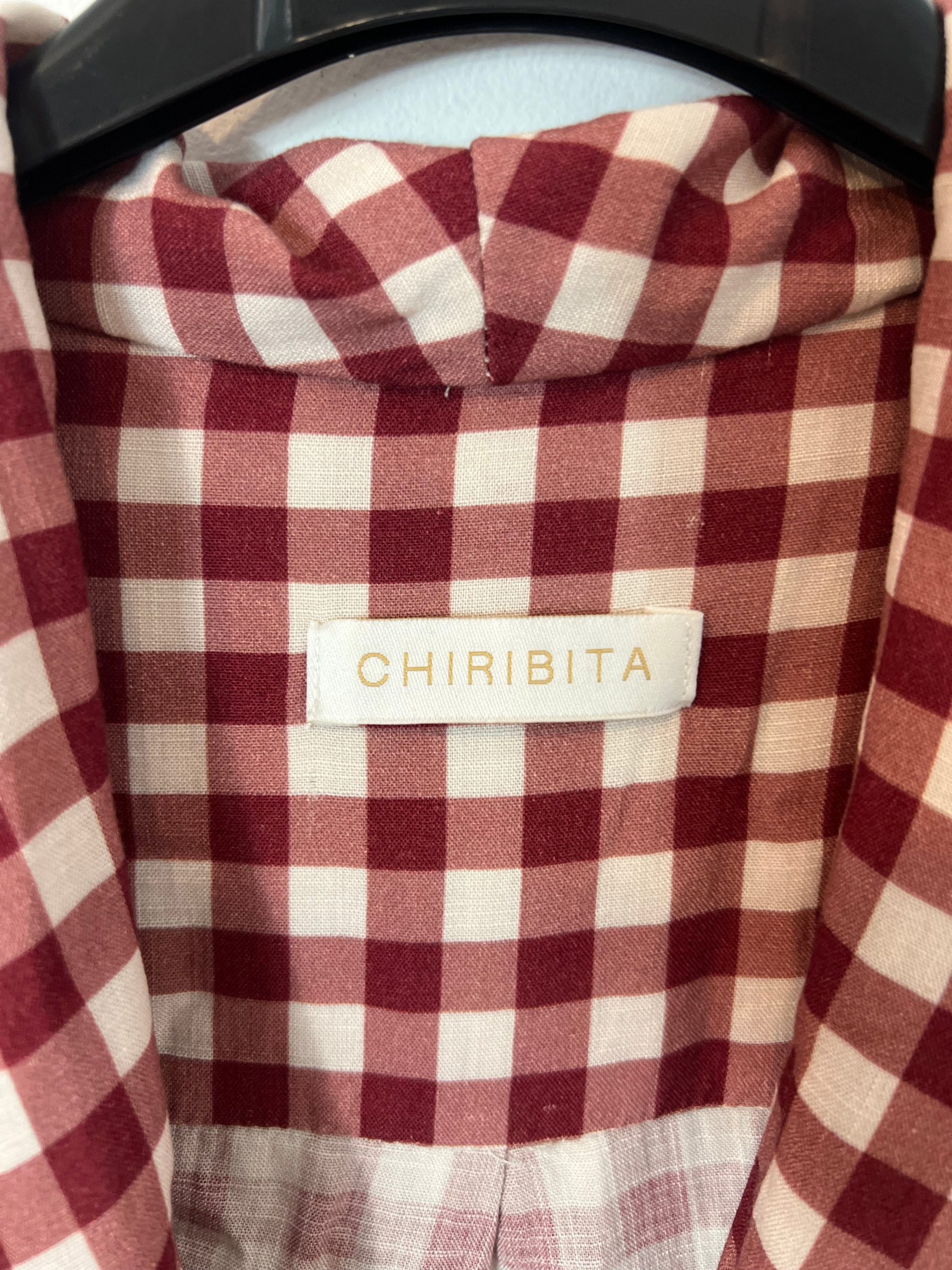 CHIRIBITA. Blusa cuadros burdeos T.34 - Imagen 4
