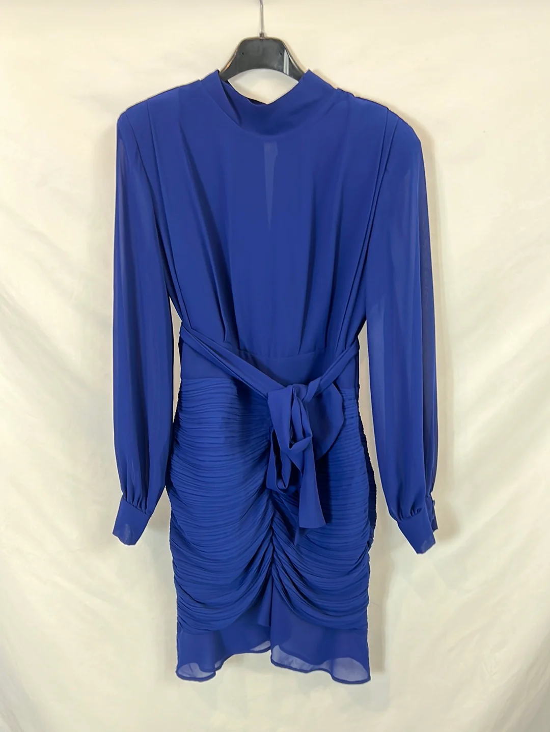 BIMANI. Vestido azul drapeado T.s - Imagen 6