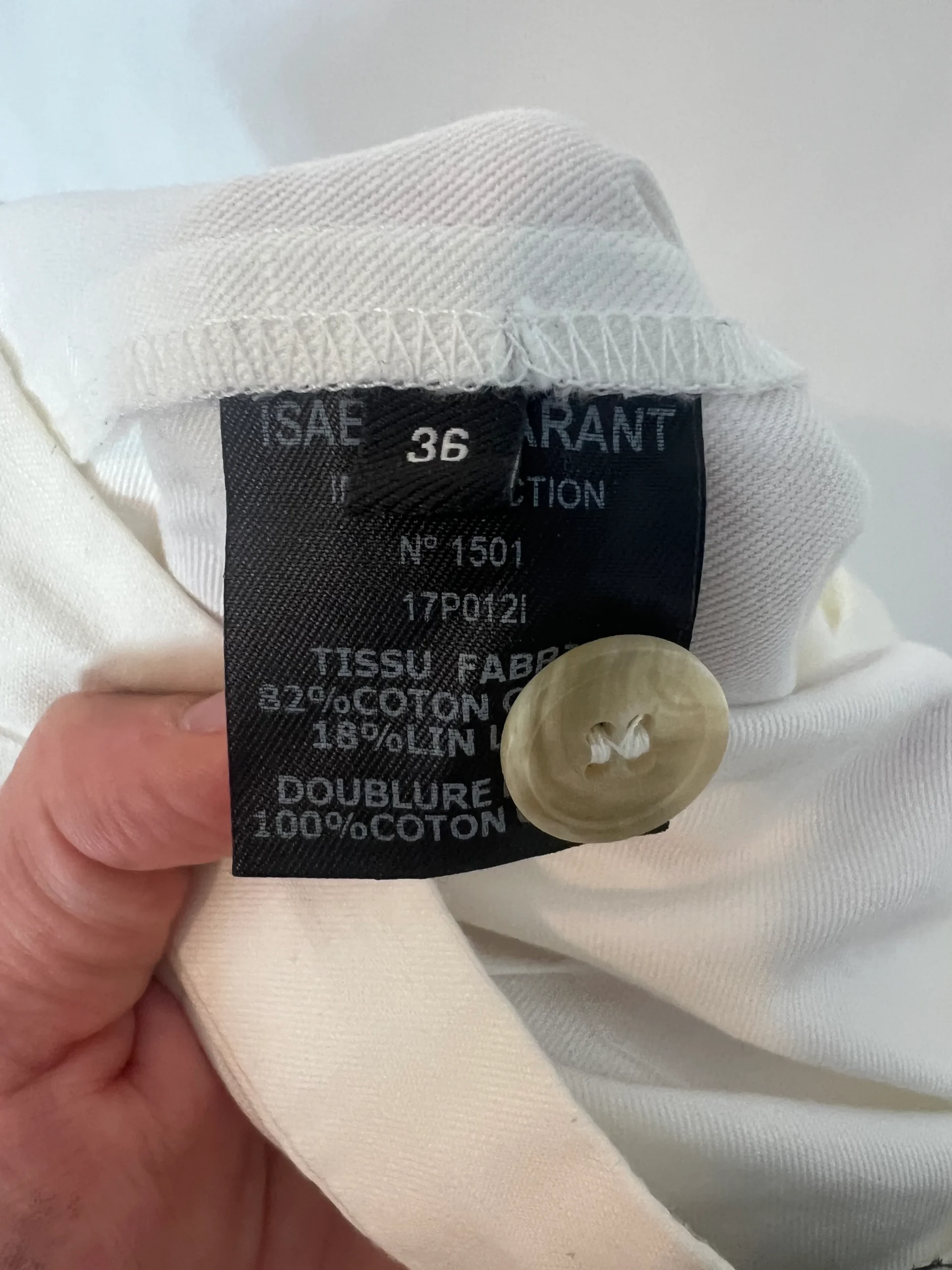 ISABEL MARANT. Denim blanco pata ancha . T 36 - Imagen 6
