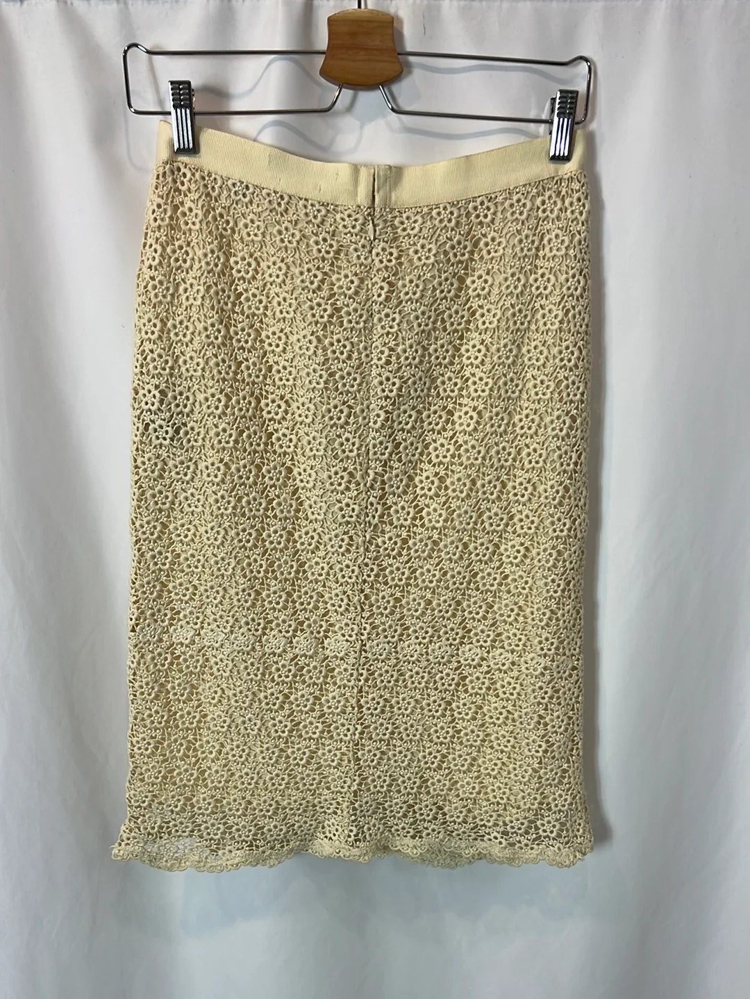 ISABEL MARANT. Falda midi beige troquelada. T 36 - Imagen 5