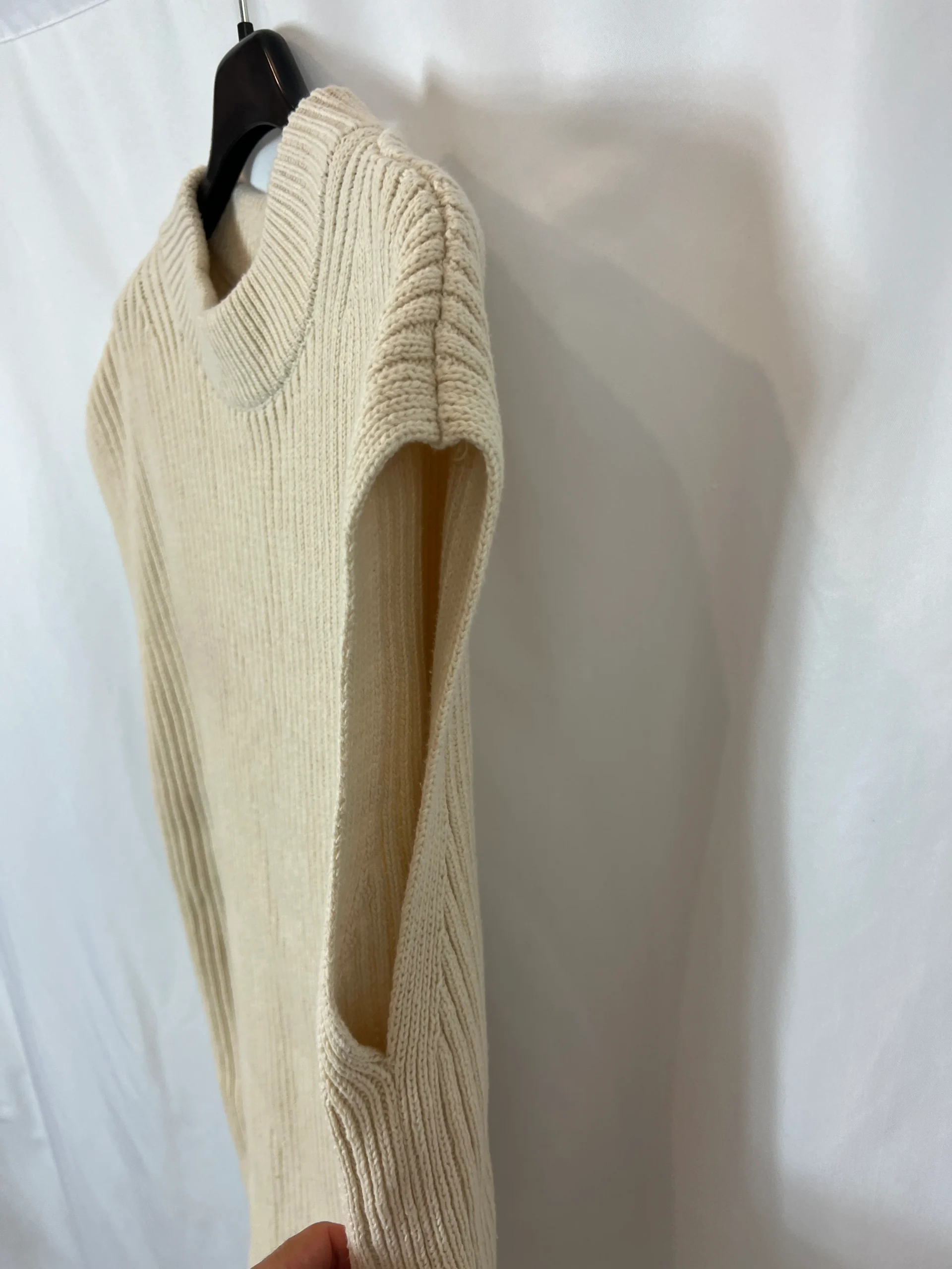 H&M. Chaleco beige canalé T.s - Imagen 3