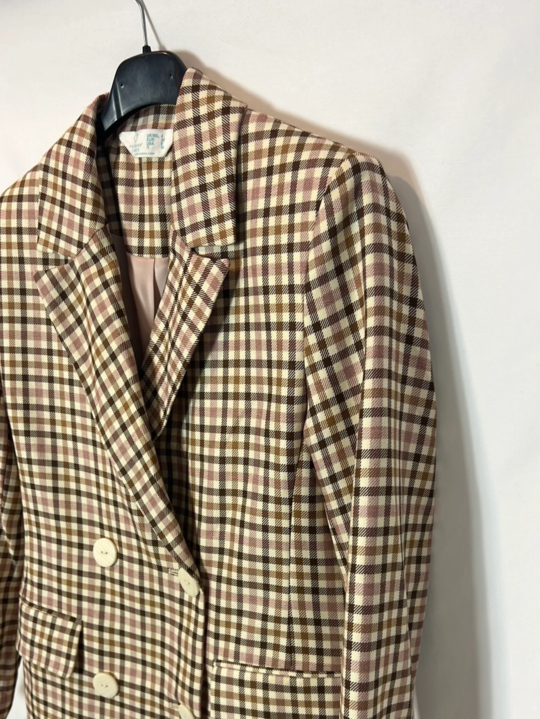 PRIMARK. Blazer cuadros doble botonadura. T XS - Imagen 3