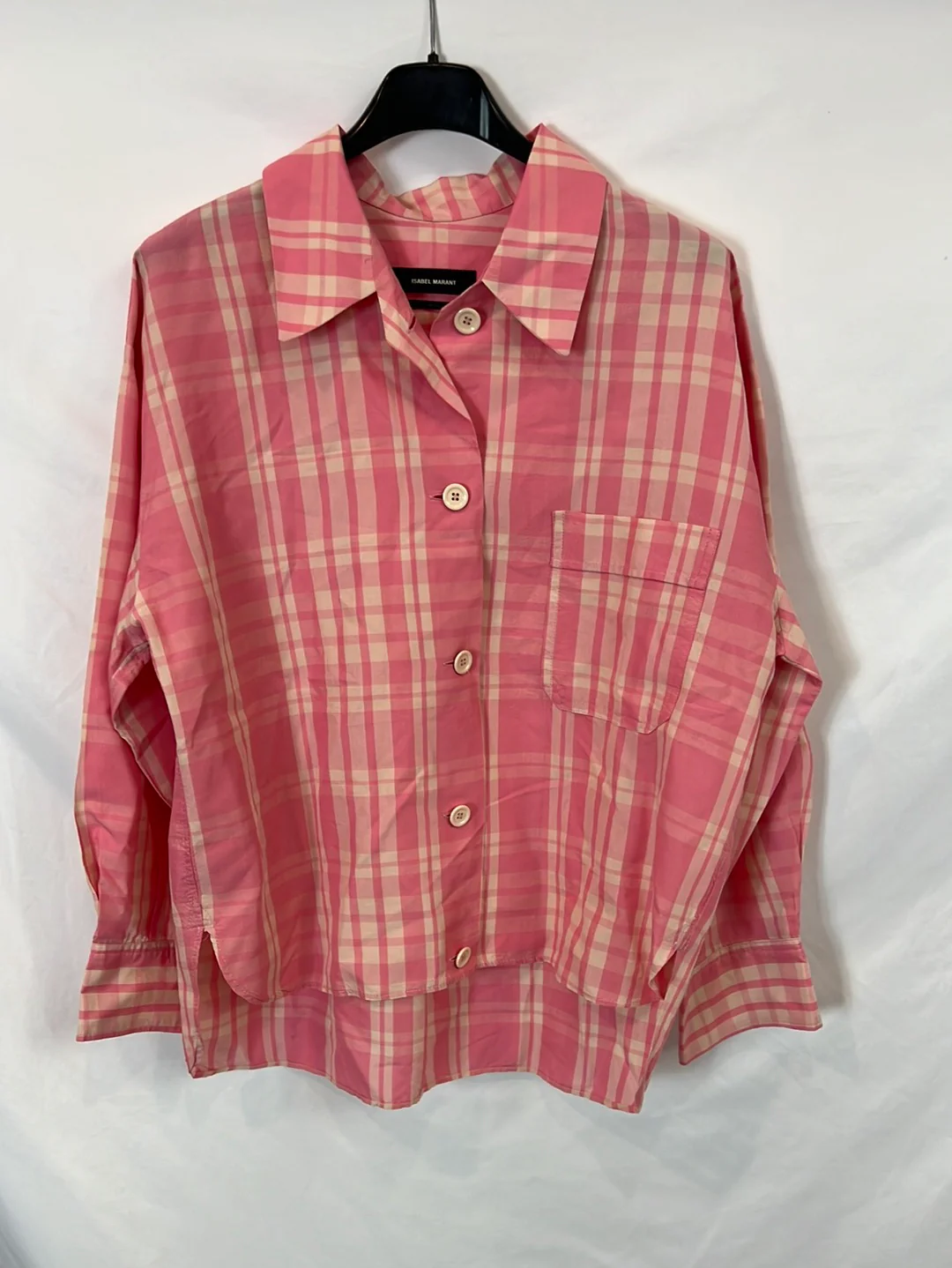 ISABEL MARANT. Camisa rosa y beige. T 36 - Imagen 2