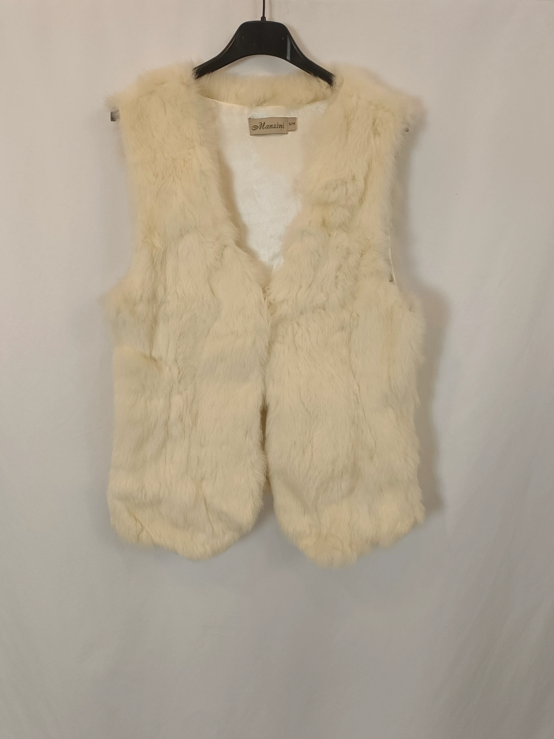 MANZINI. Chaleco de pelo beige T.s/m
