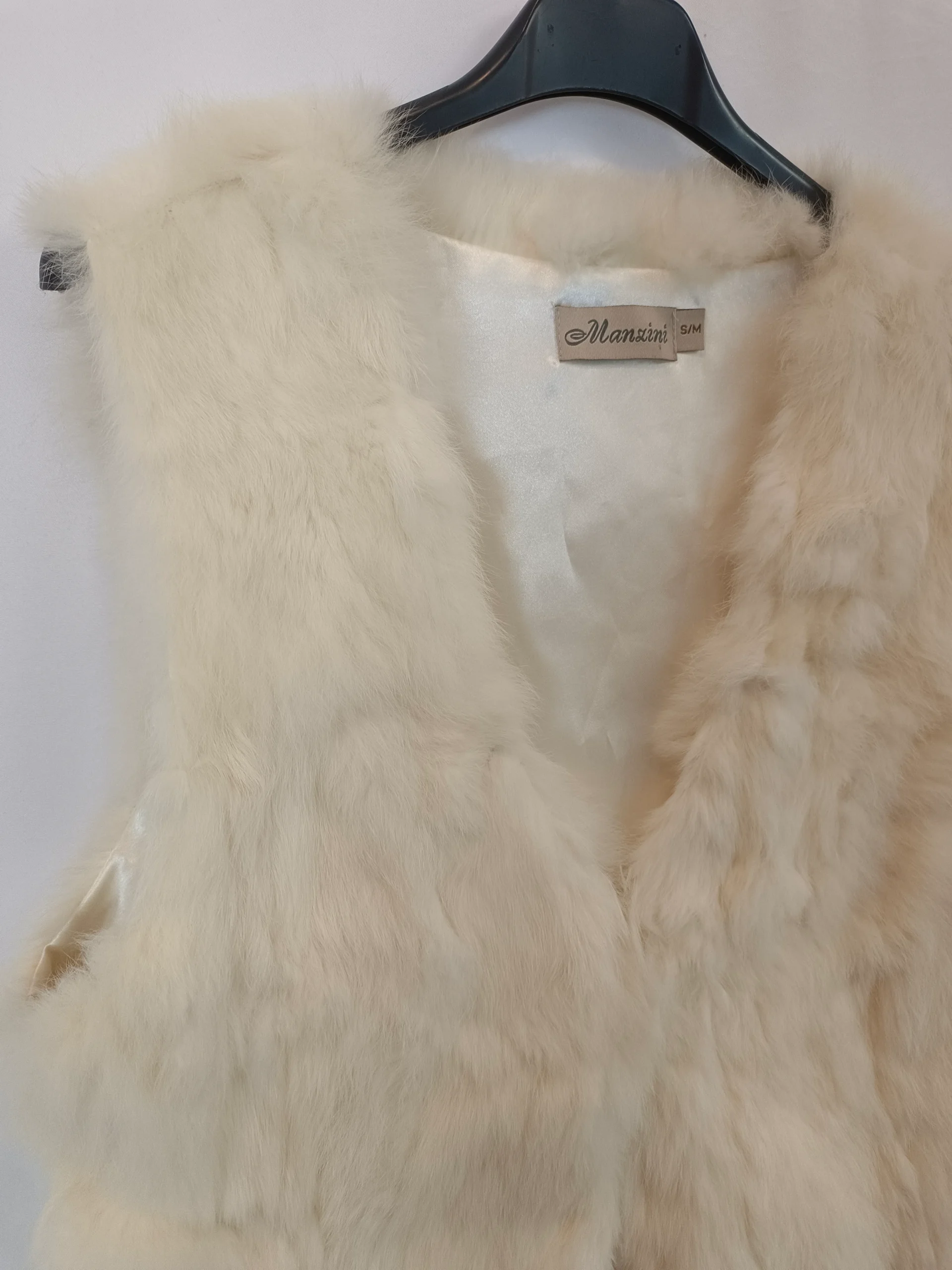 MANZINI. Chaleco de pelo beige T.s/m - Imagen 2