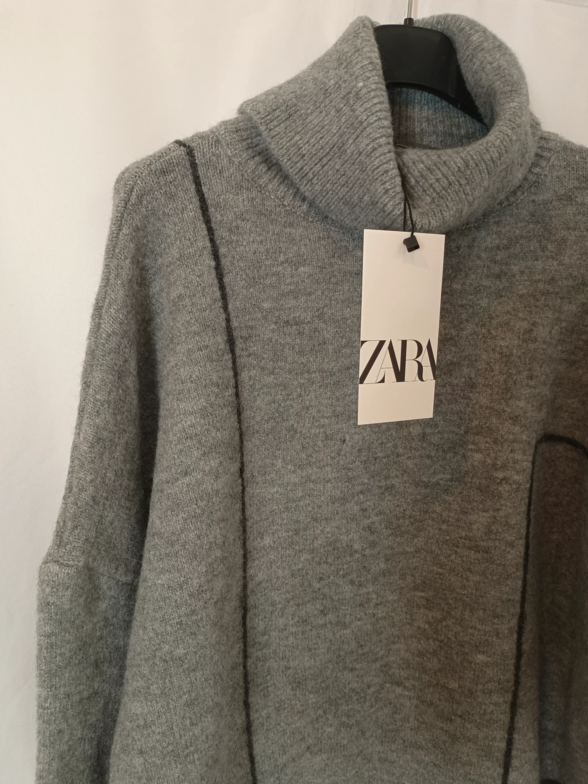 ZARA. Jersey gris costura T.m - Imagen 3