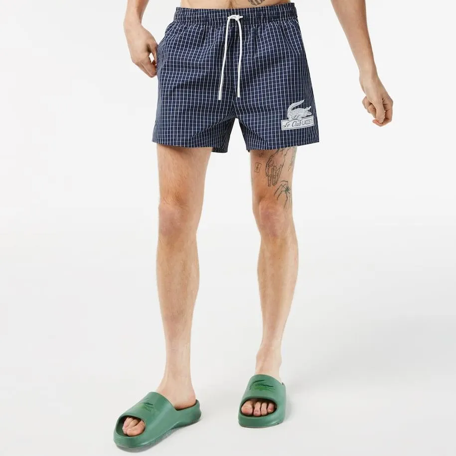 Bañador de hombre Lacoste en poliéster reciclado de cuadros - Imagen 2