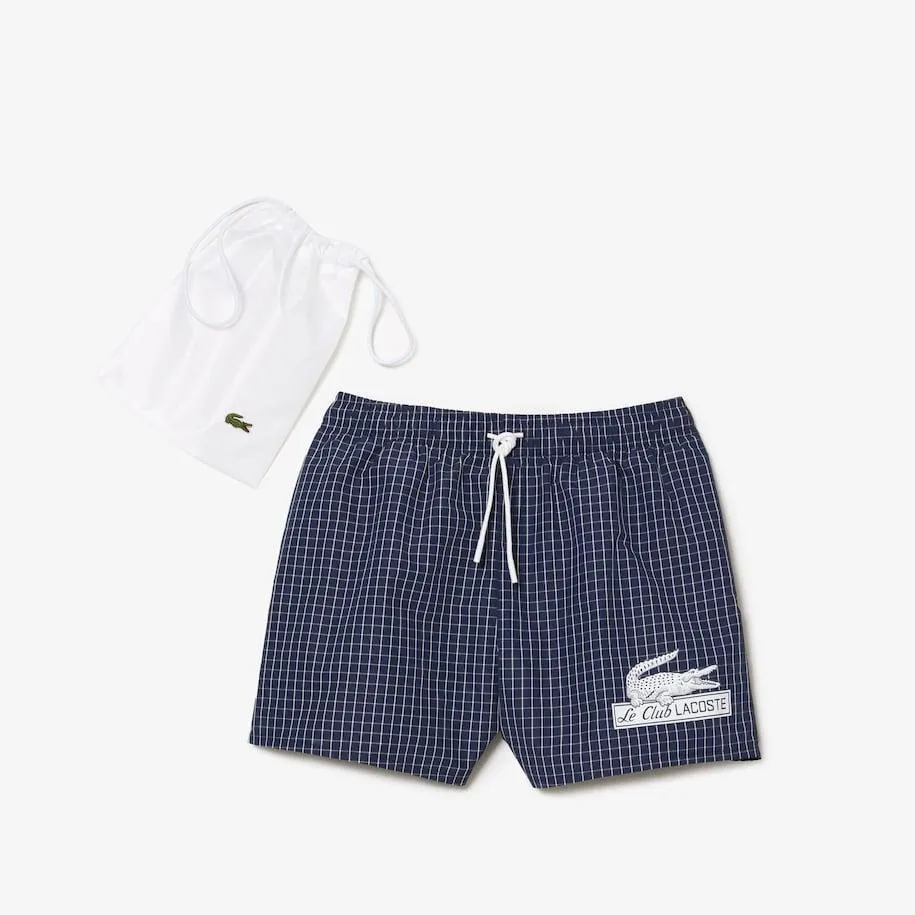 Bañador de hombre Lacoste en poliéster reciclado de cuadros - Imagen 5