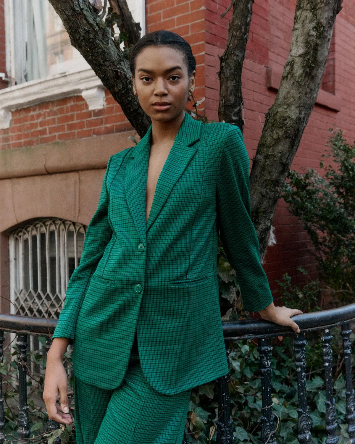 Blazer ICHI Kate Oversize Cameleon Cadmium Green - Imagen 2