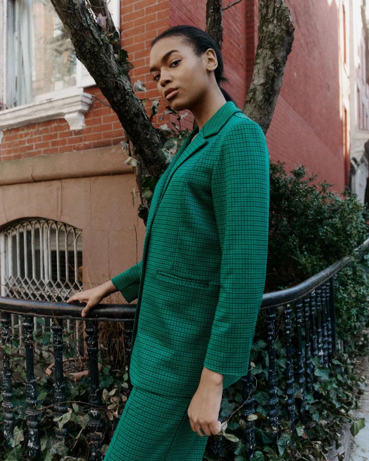 Blazer ICHI Kate Oversize Cameleon Cadmium Green - Imagen 3