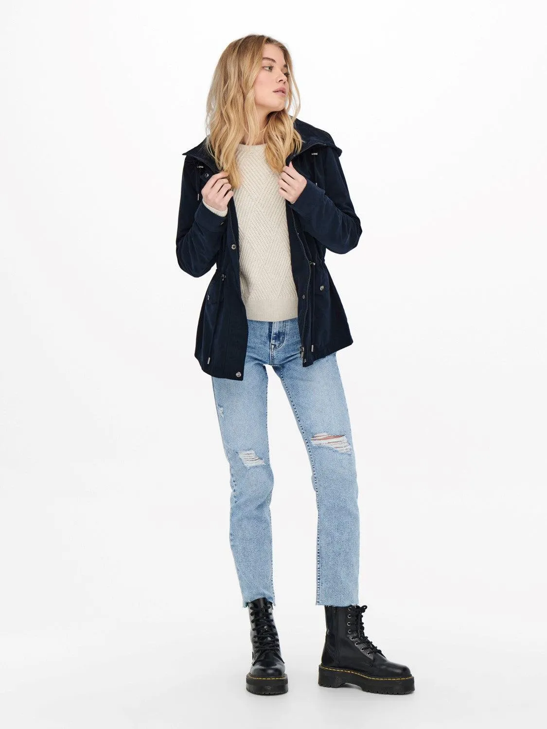 Chaqueta Only de Mujer con Capucha de Entretiempo Newstarline Night Sky - Imagen 5