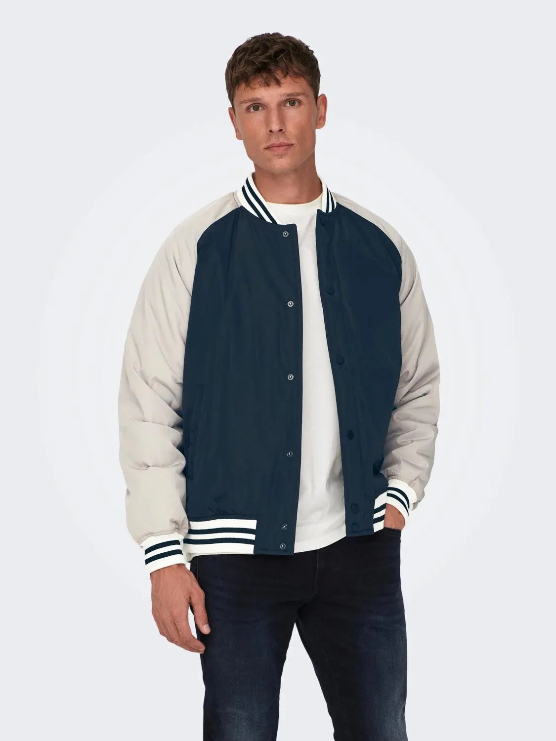 Chaqueta Only&Sons Chris Cuello Béisbol Dark Navy - Imagen 2