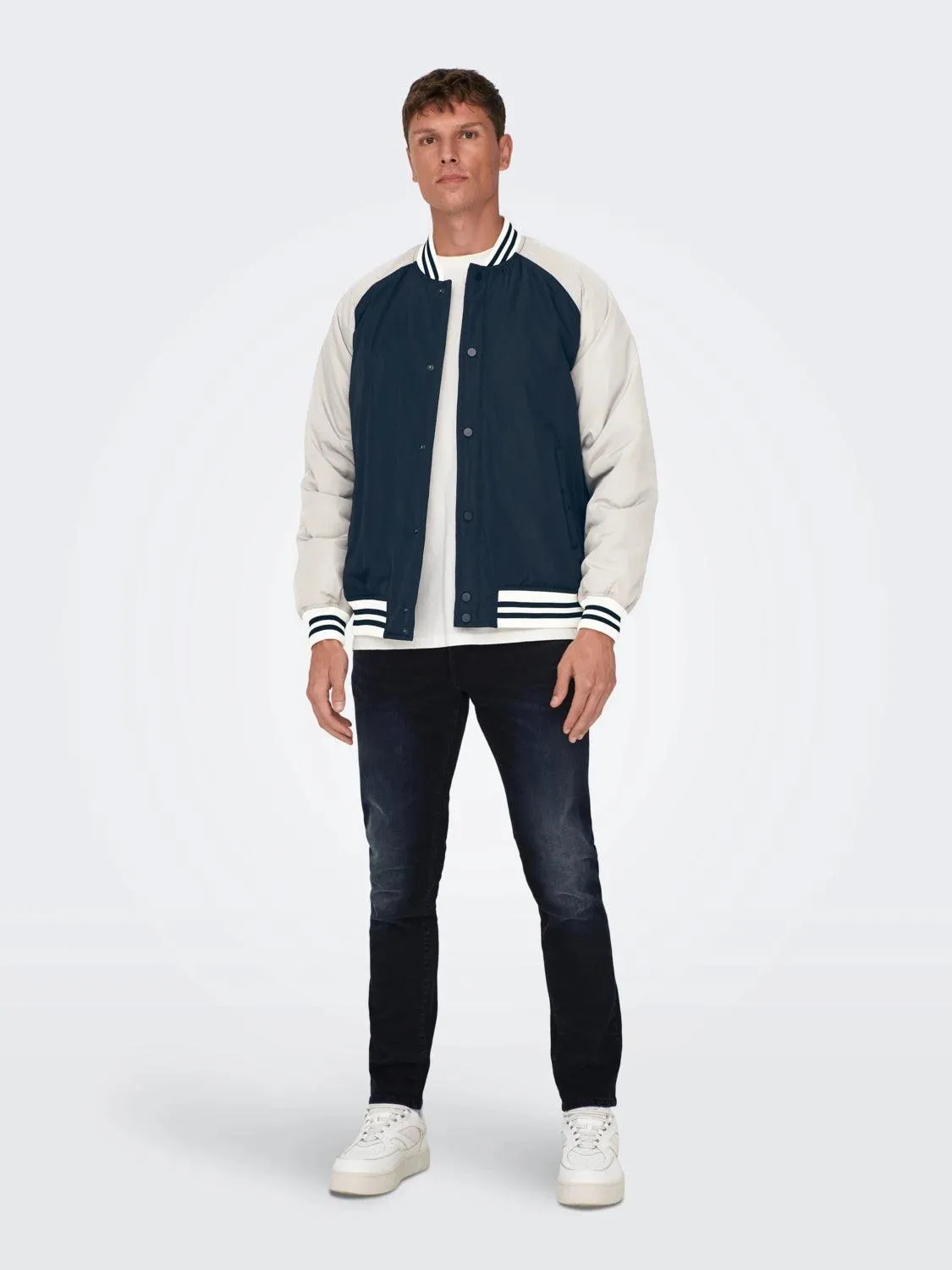 Chaqueta Only&Sons Chris Cuello Béisbol Dark Navy - Imagen 4