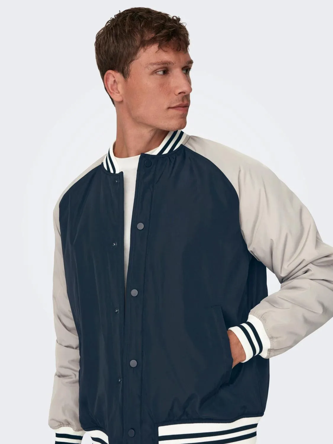 Chaqueta Only&Sons Chris Cuello Béisbol Dark Navy - Imagen 5