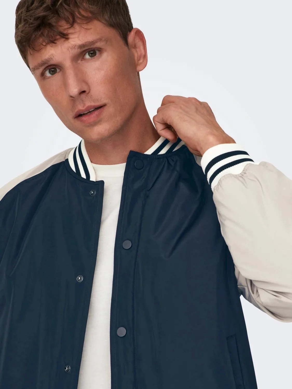 Chaqueta Only&Sons Chris Cuello Béisbol Dark Navy - Imagen 6
