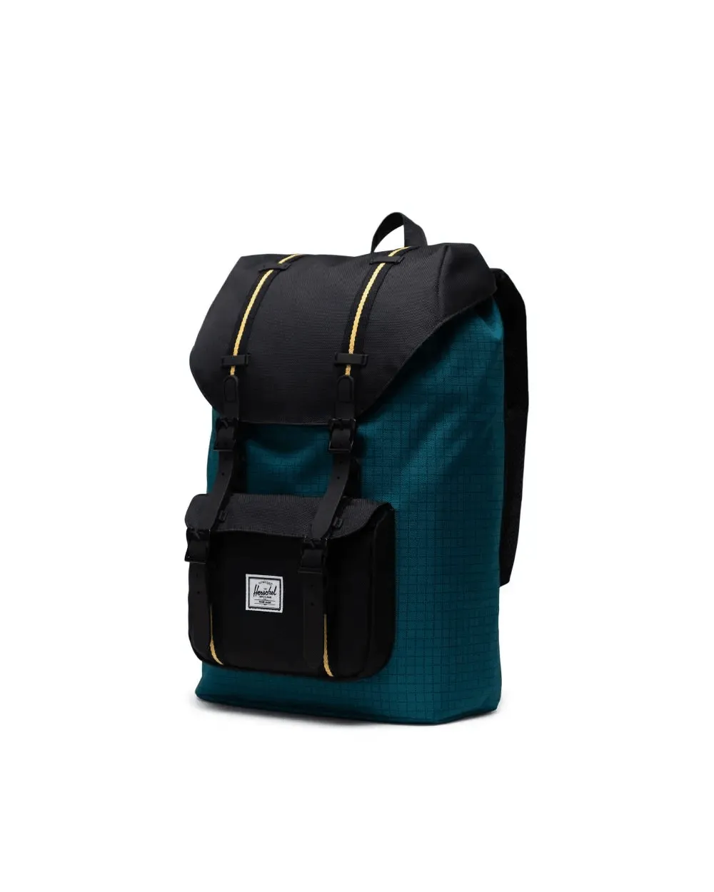 Mochila Herschel Little America Mid Volume Harbour Blue Grid Black Amber - Imagen 2