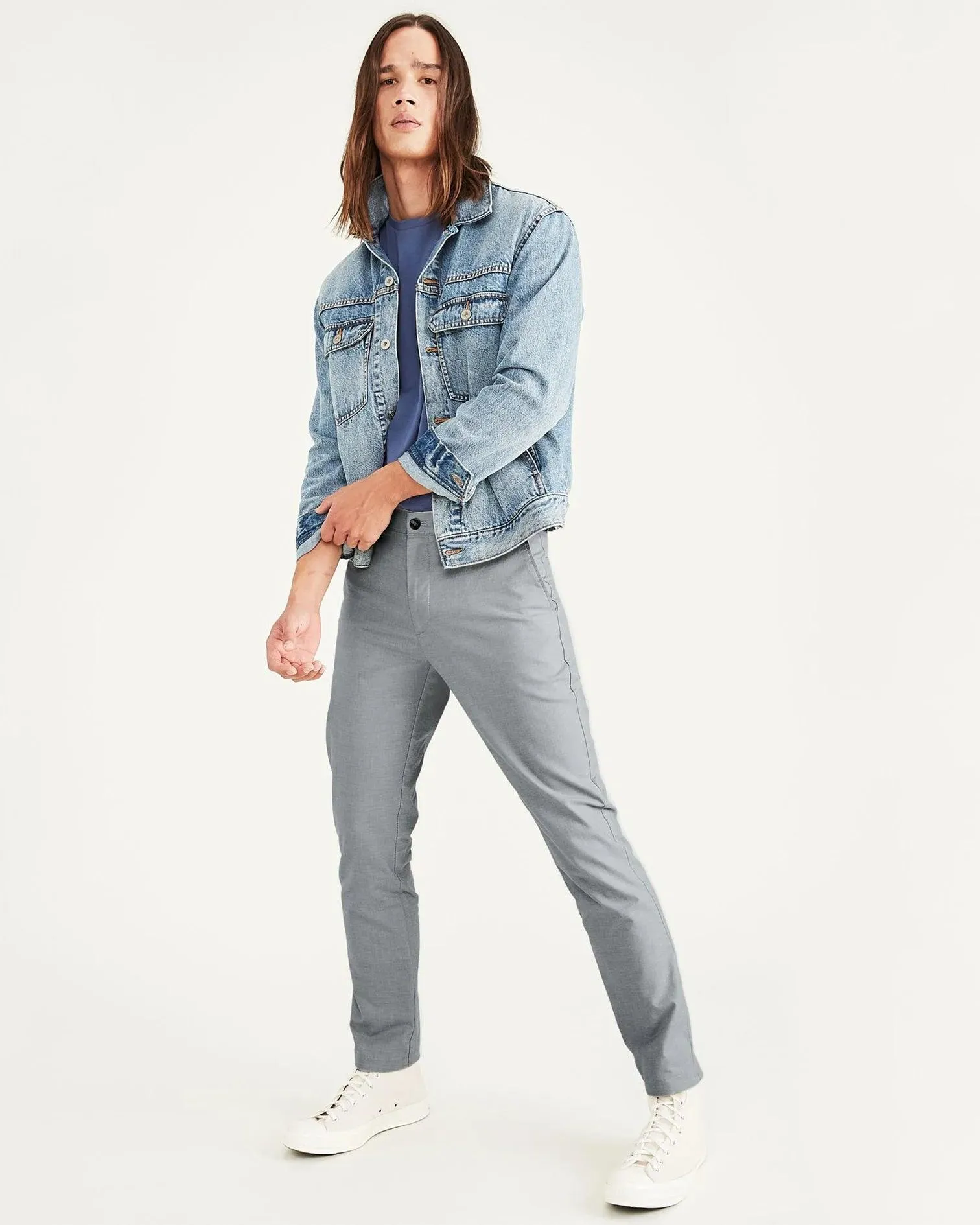Pantalón Chino Dockers de Hombre Slim Fit Smart 360 Flex Alpha High Rise Grey - Imagen 5