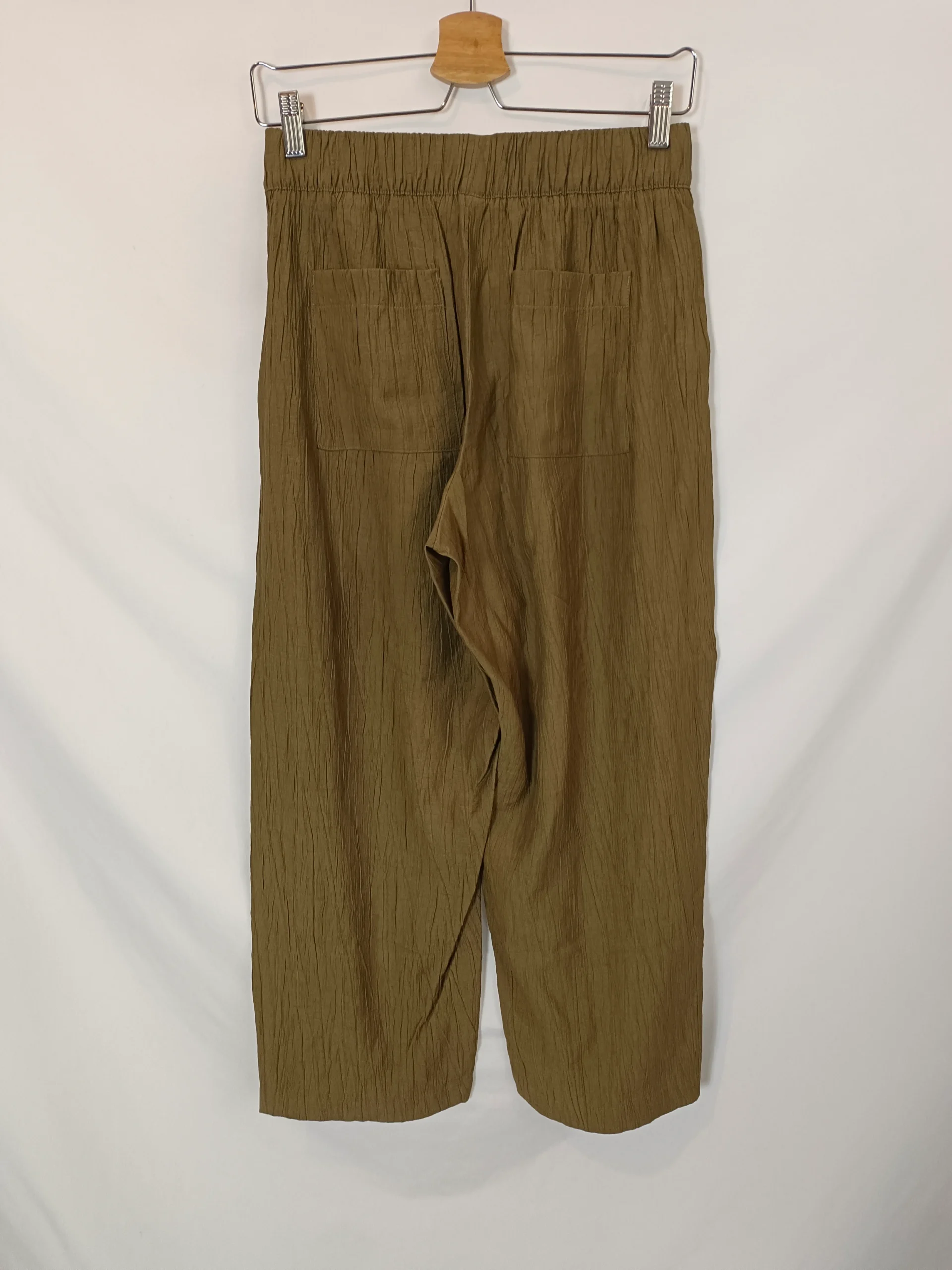 ZARA. Pantalón culotte verde T.s - Imagen 3