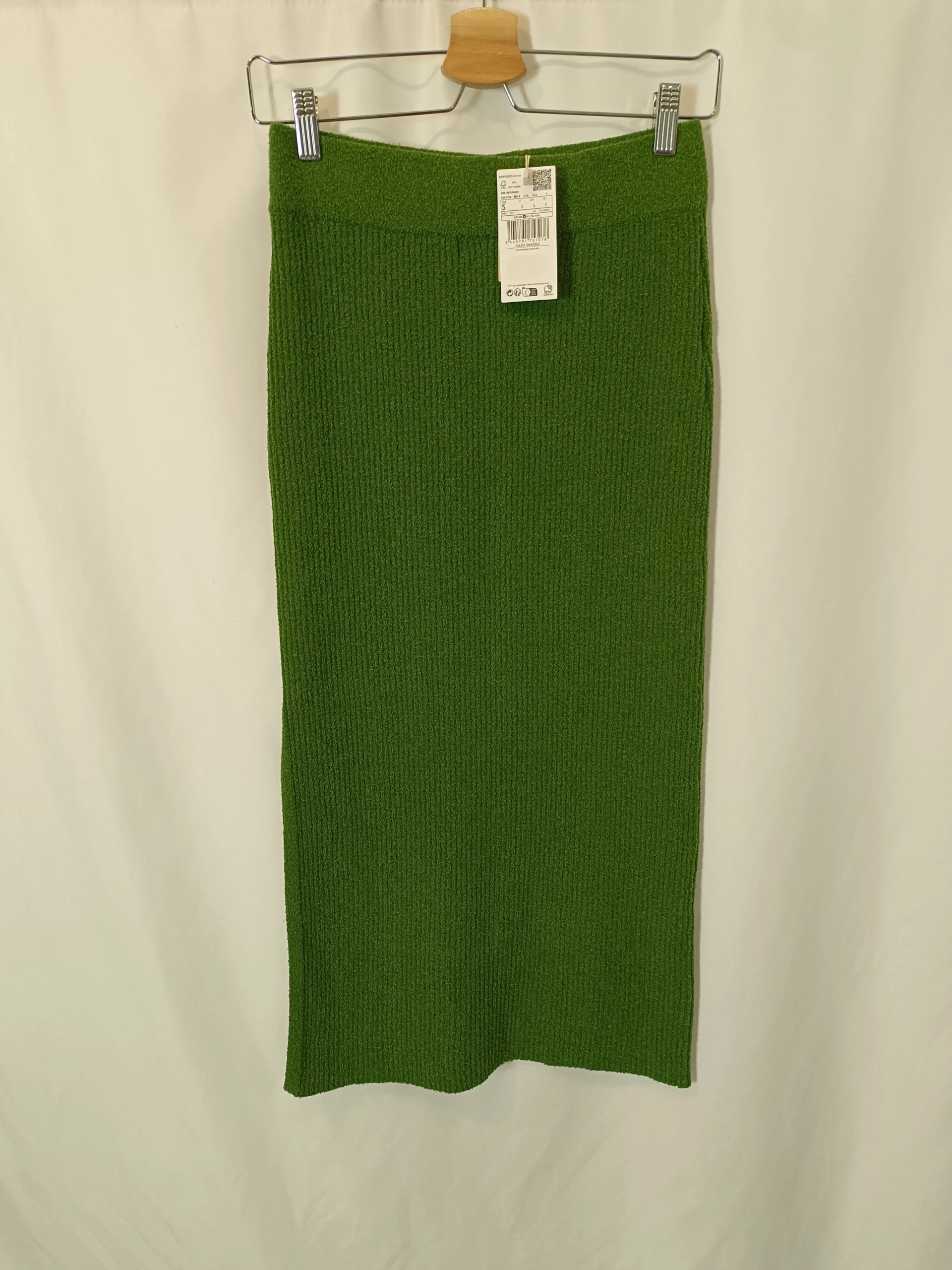 MANGO. Falda midi canalé T.s - Imagen 5