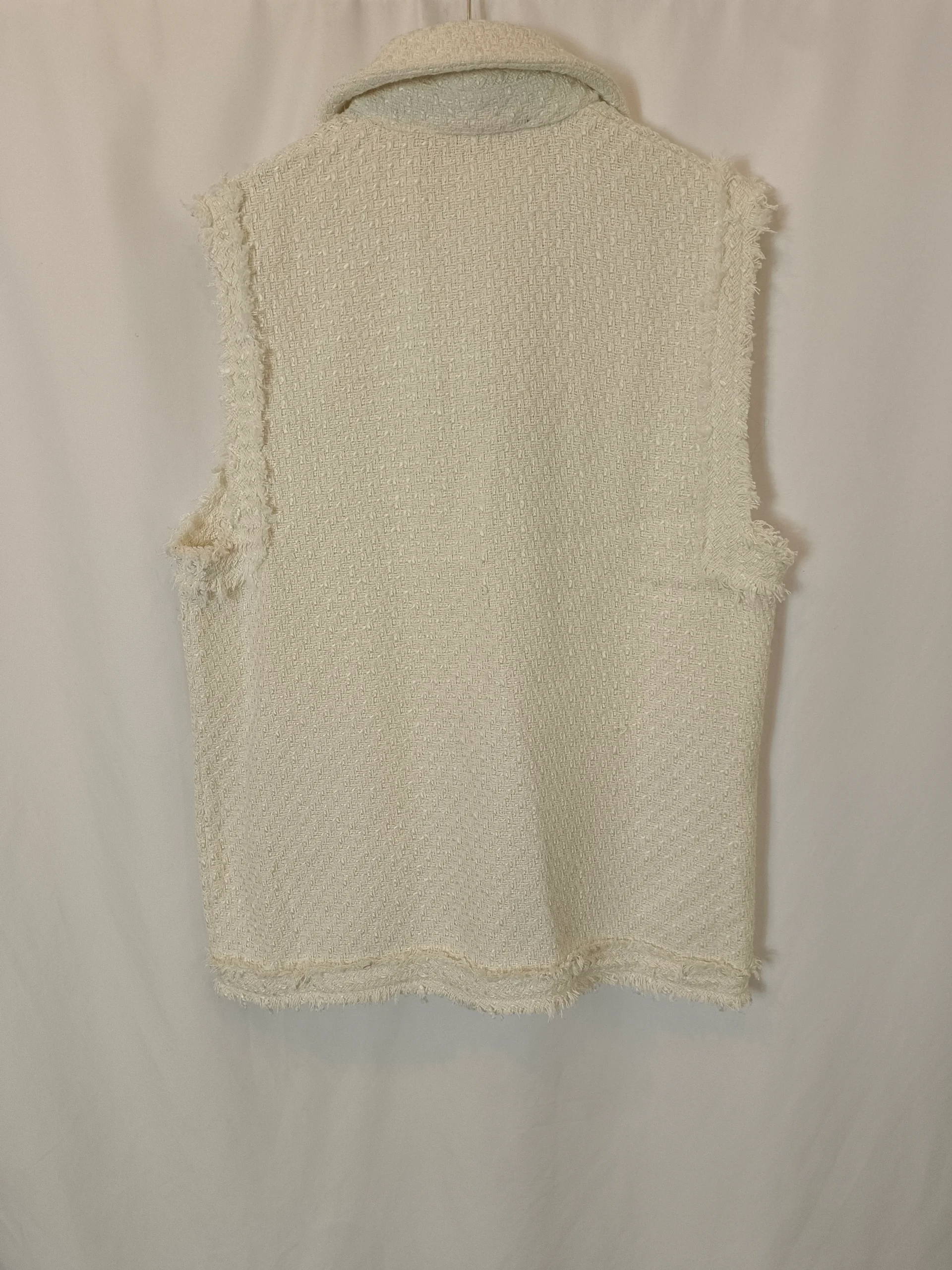 ZARA. Chaleco blanco tweed T.s - Imagen 5
