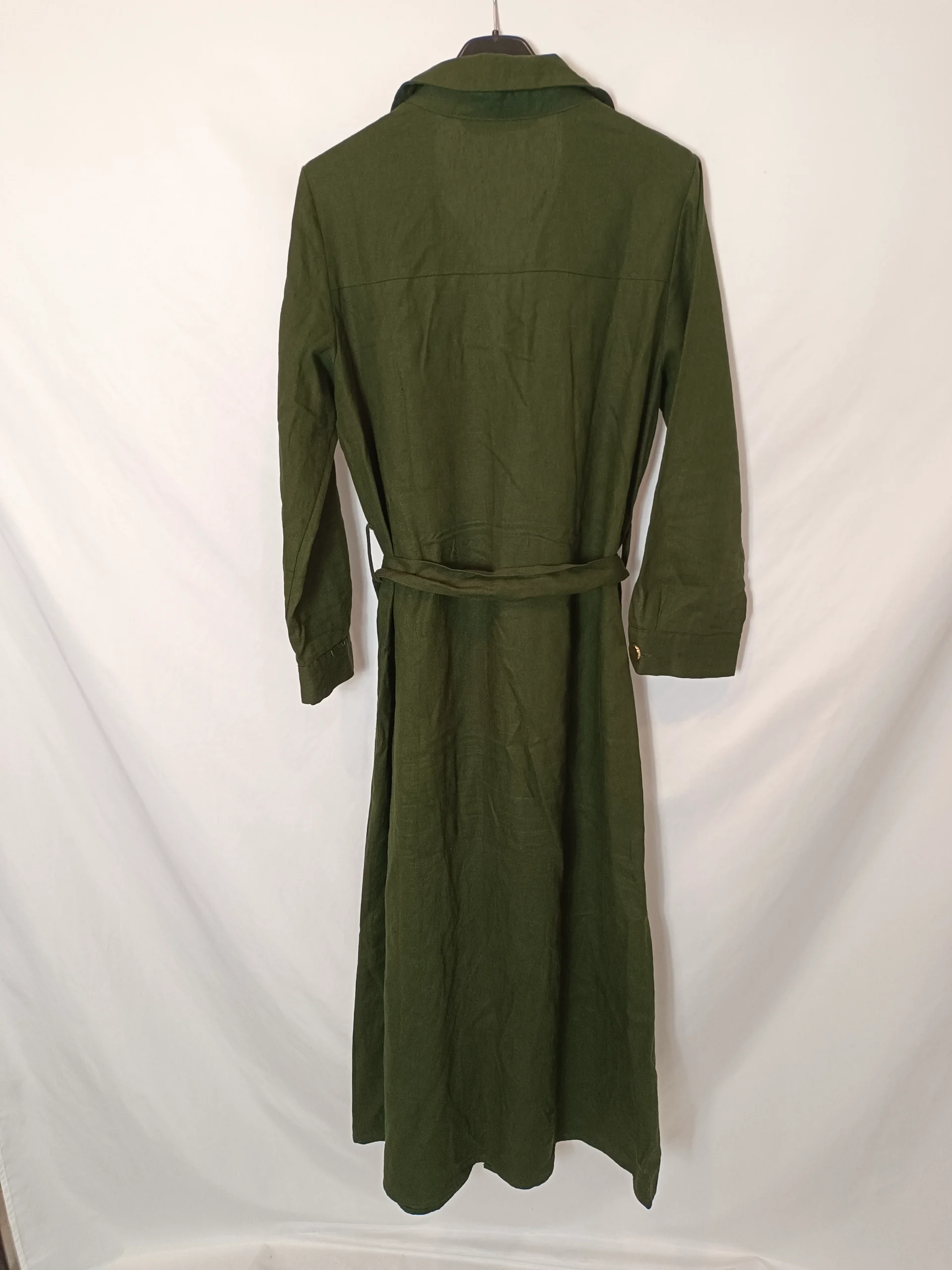 ZARA. Vestido largo verde botones T.xs - Imagen 4