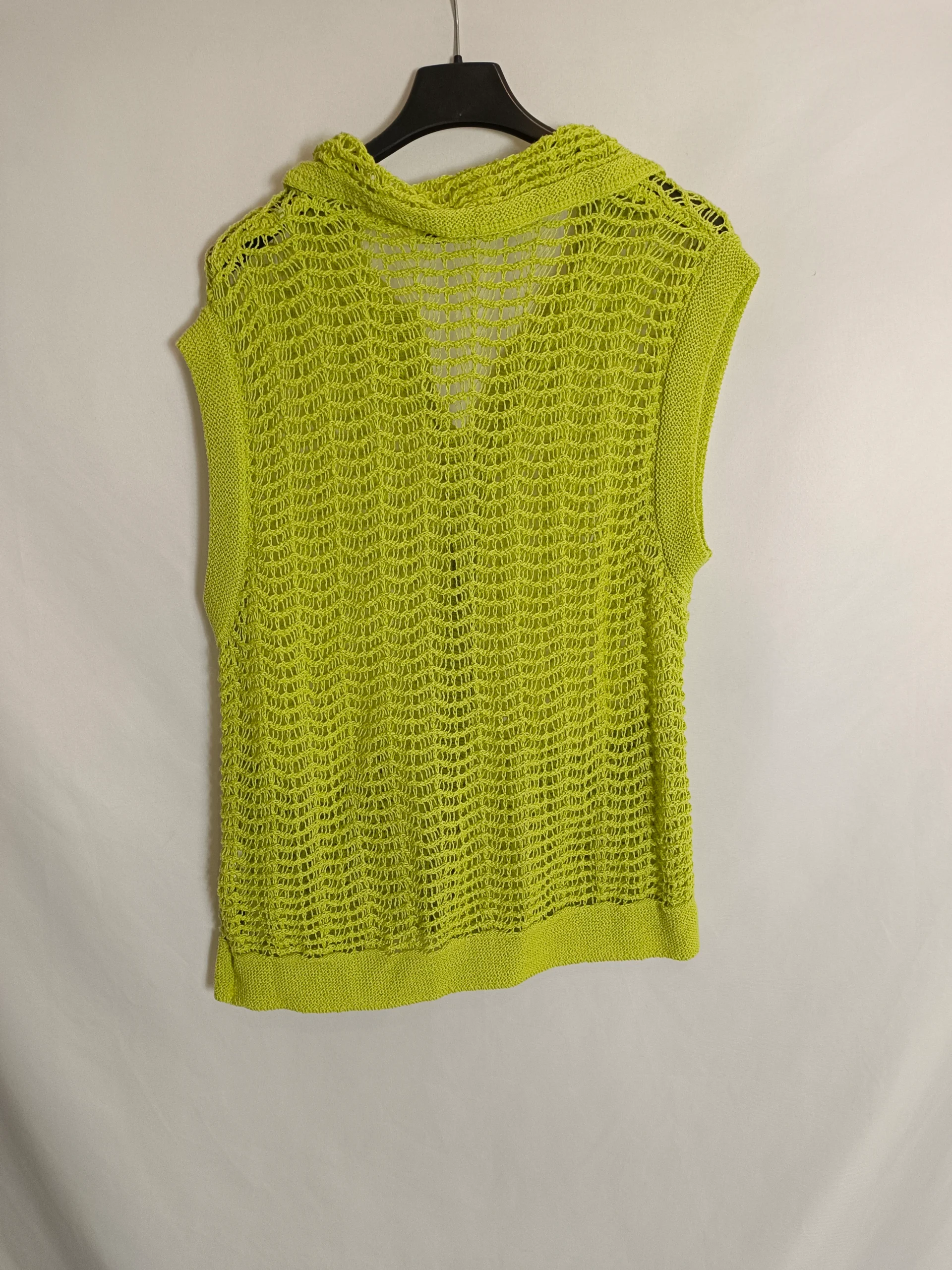 ZARA. Chaleco verde troquelado T.s - Imagen 4
