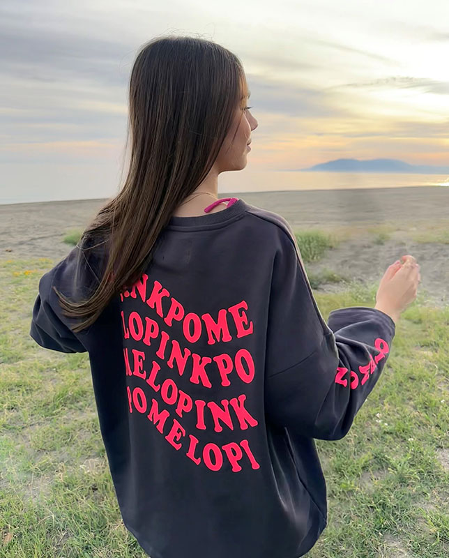 Sudadera Oversize Antracita Coral Flúor - Imagen 2